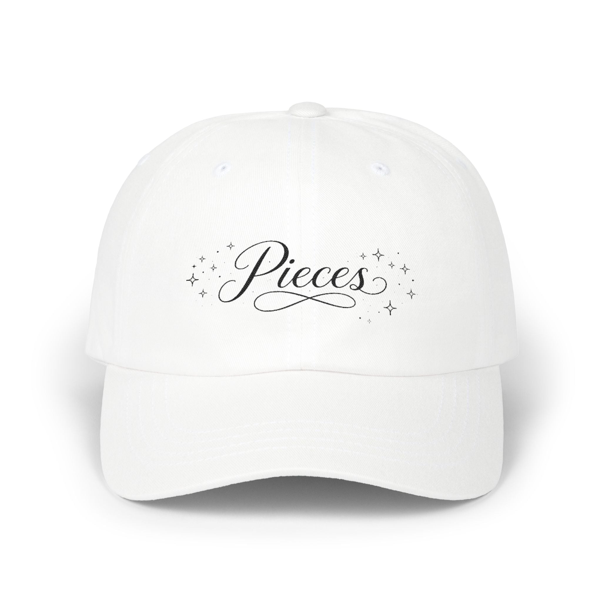 Pieces Dad Cap — Sparkling Script Embroidered Baseball Hat