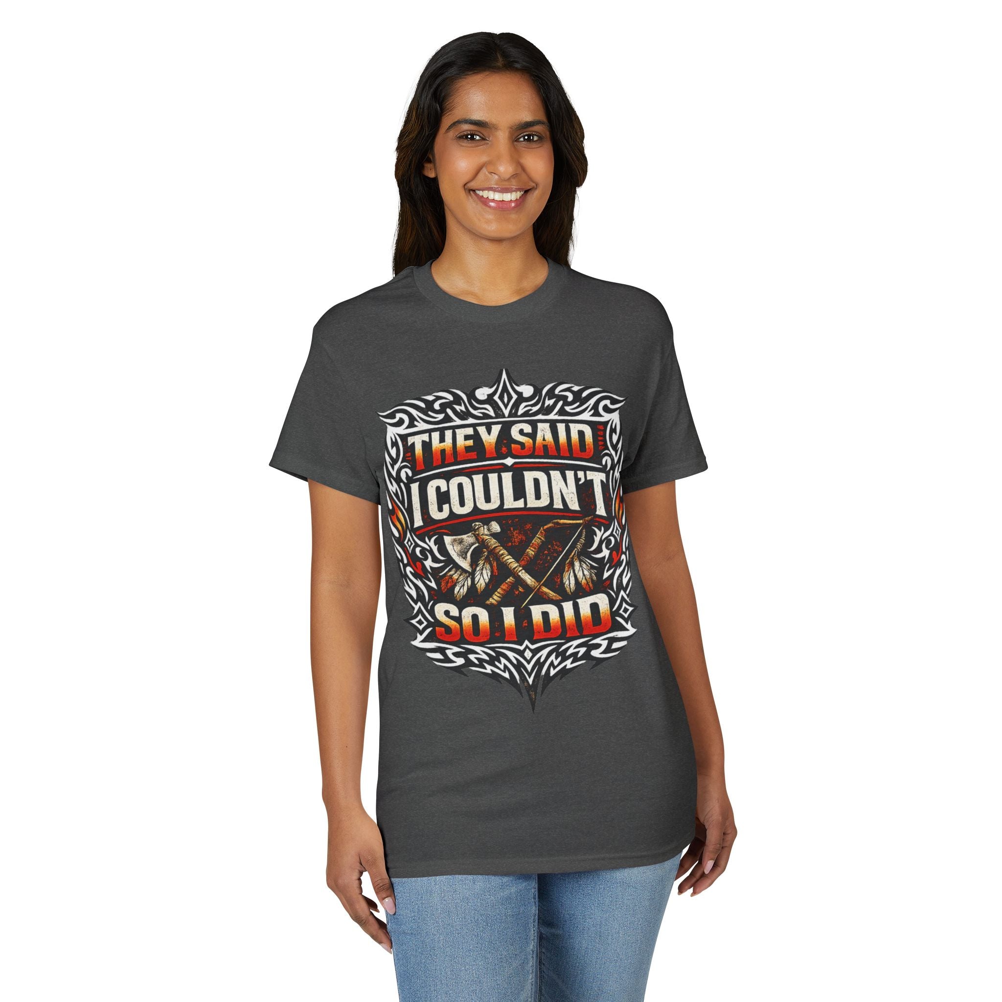 They Said I Couldn't So I Did T-Shirt — Motivational Motorcycle Flames Graphic Tee