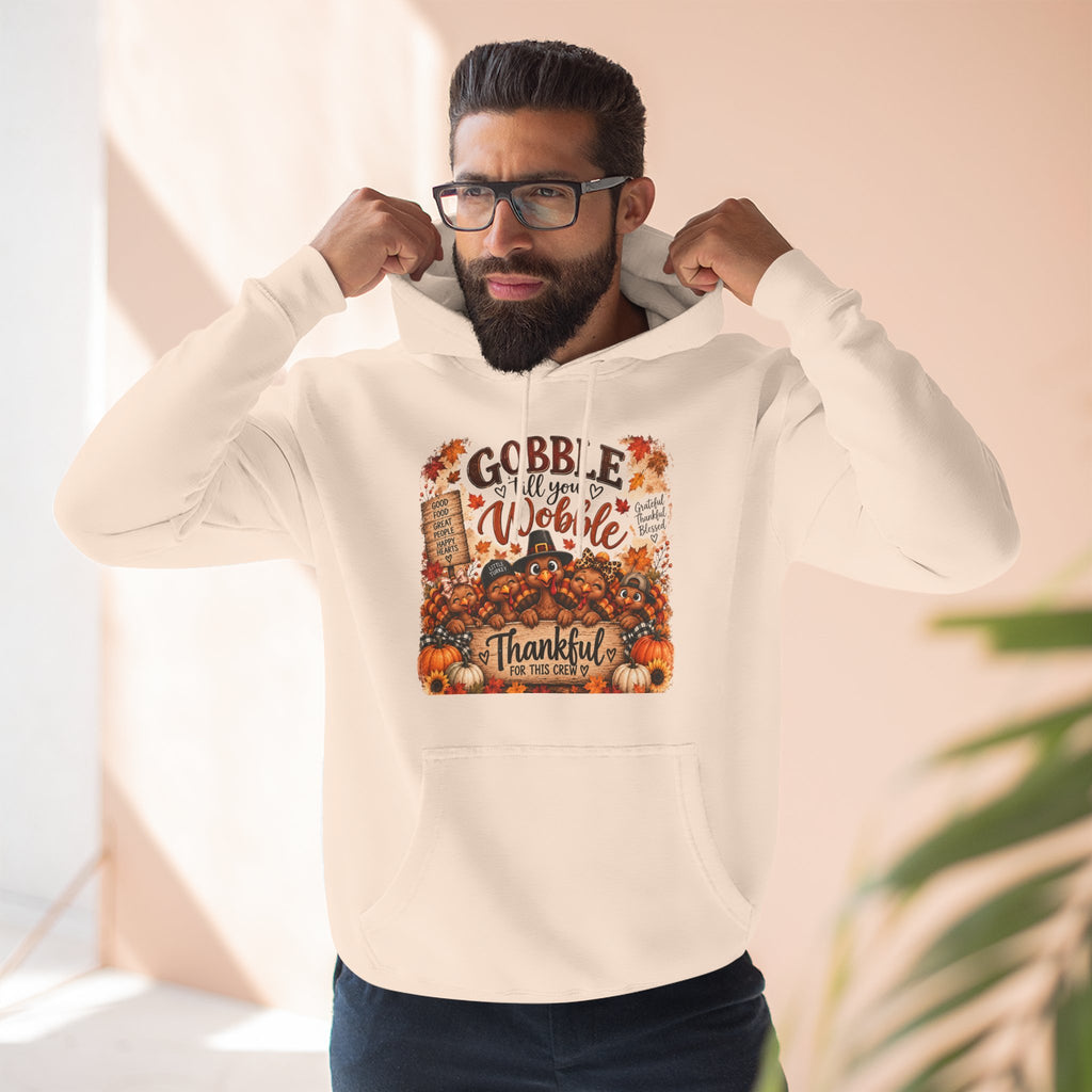 Thankful Turkey Thanksgiving Hoodie — Gobble Wobble Fall Graphic