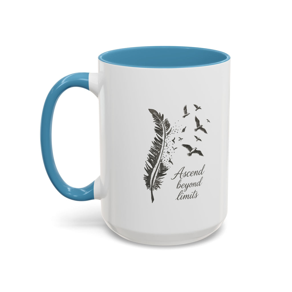 Ascend Beyond Limits- hand sketched feather Coffee-Accent Mug (11/15oz)