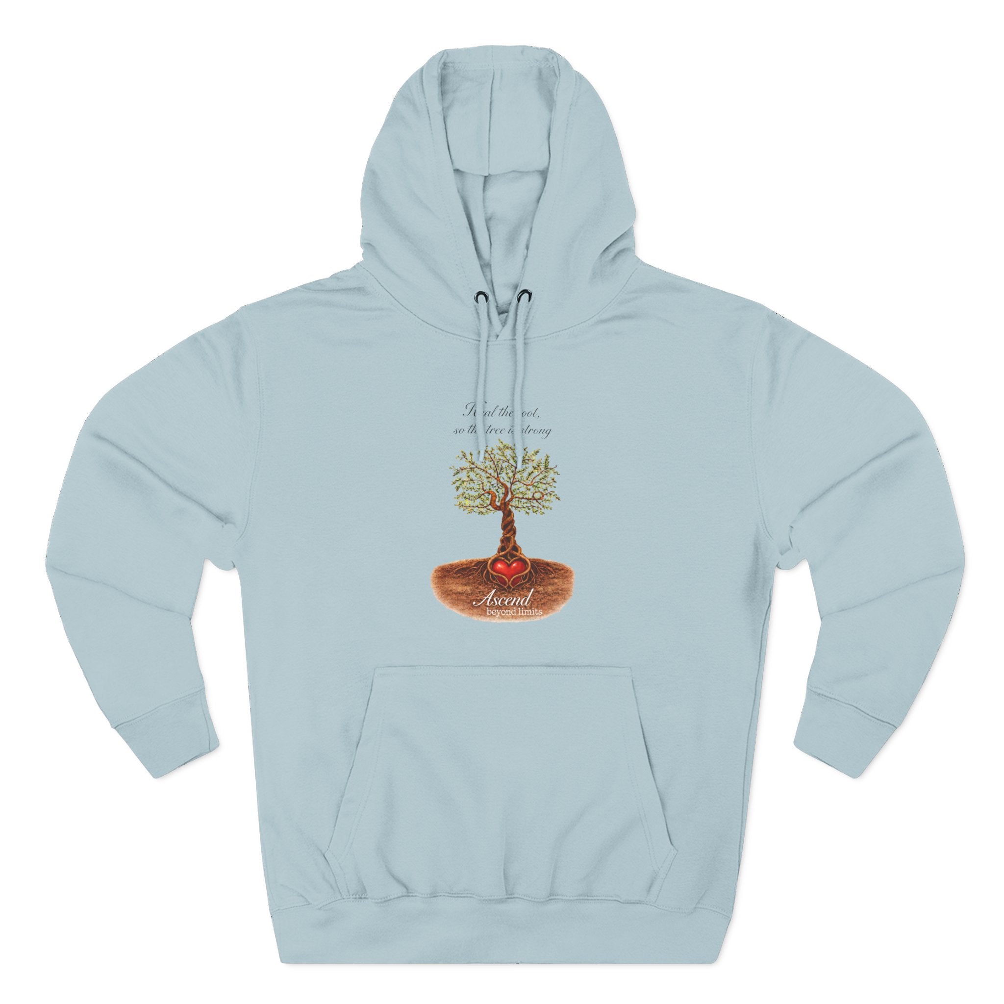 Ascend Beyond Limits Hoodie — 'Heal the Root' Tree Graphic Fleece Hoodie