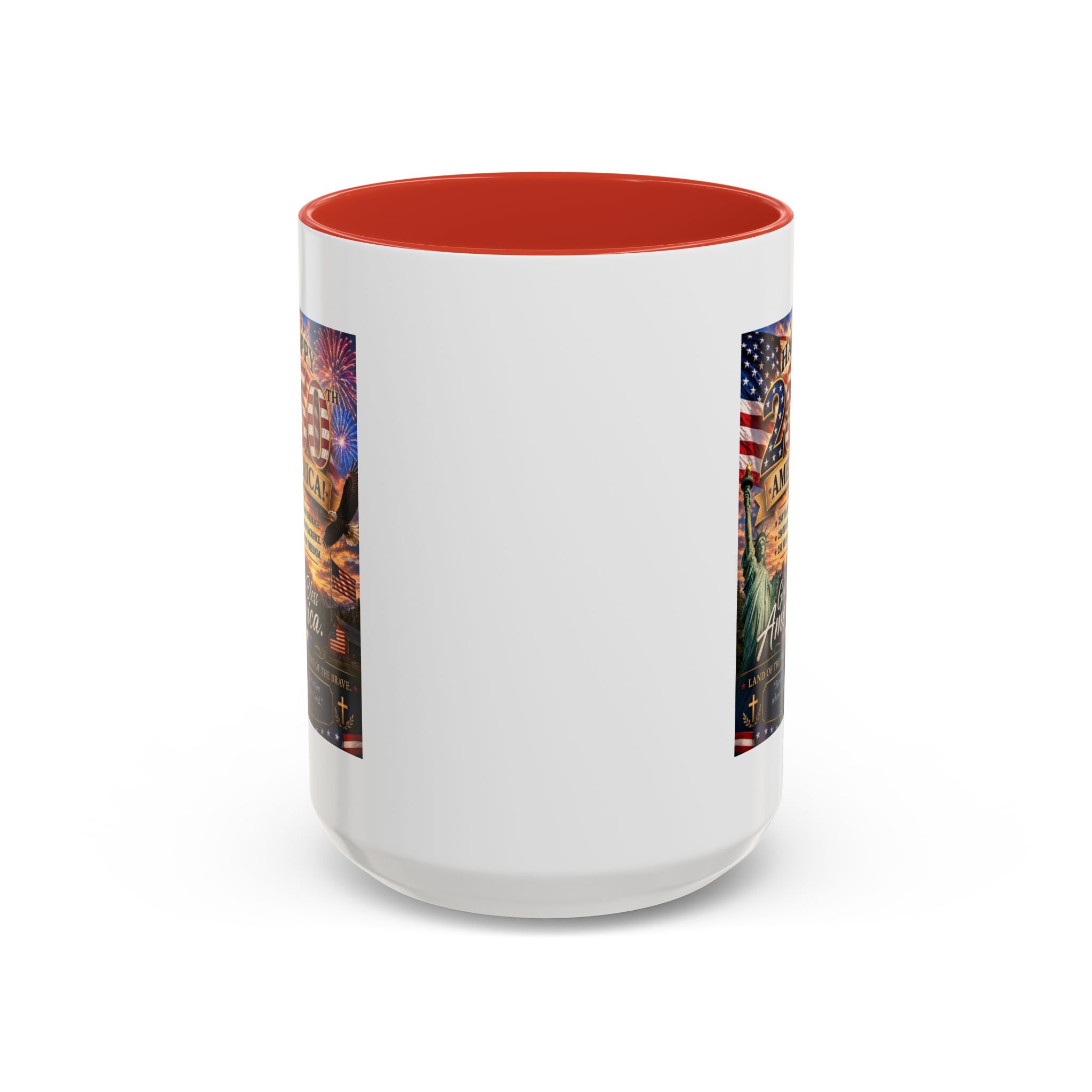 Patriotic Coffee Mug - "Happy 250 America!" Anniversary Design