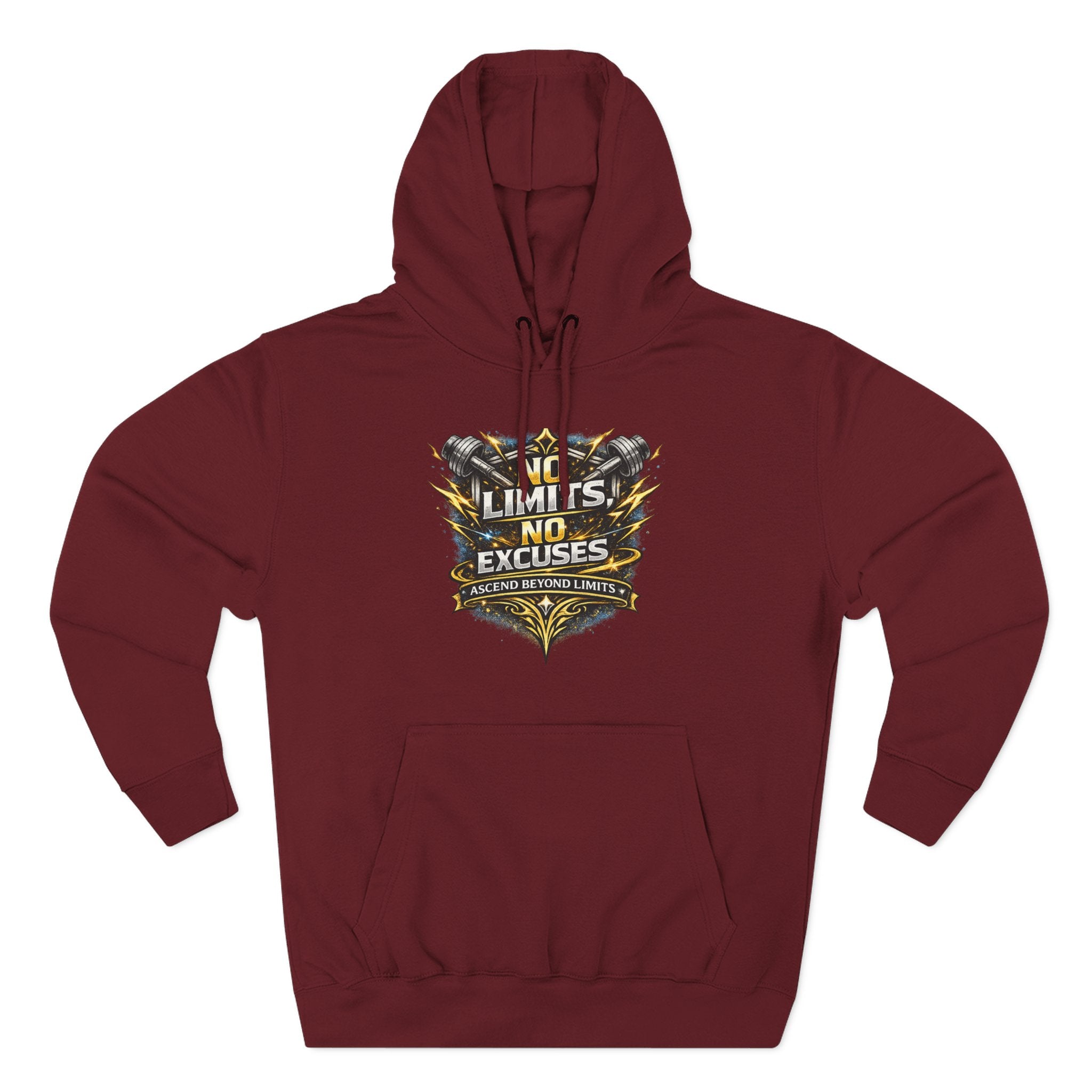 No Limits No Excuses Hoodie — Motivational Athletic Pullover