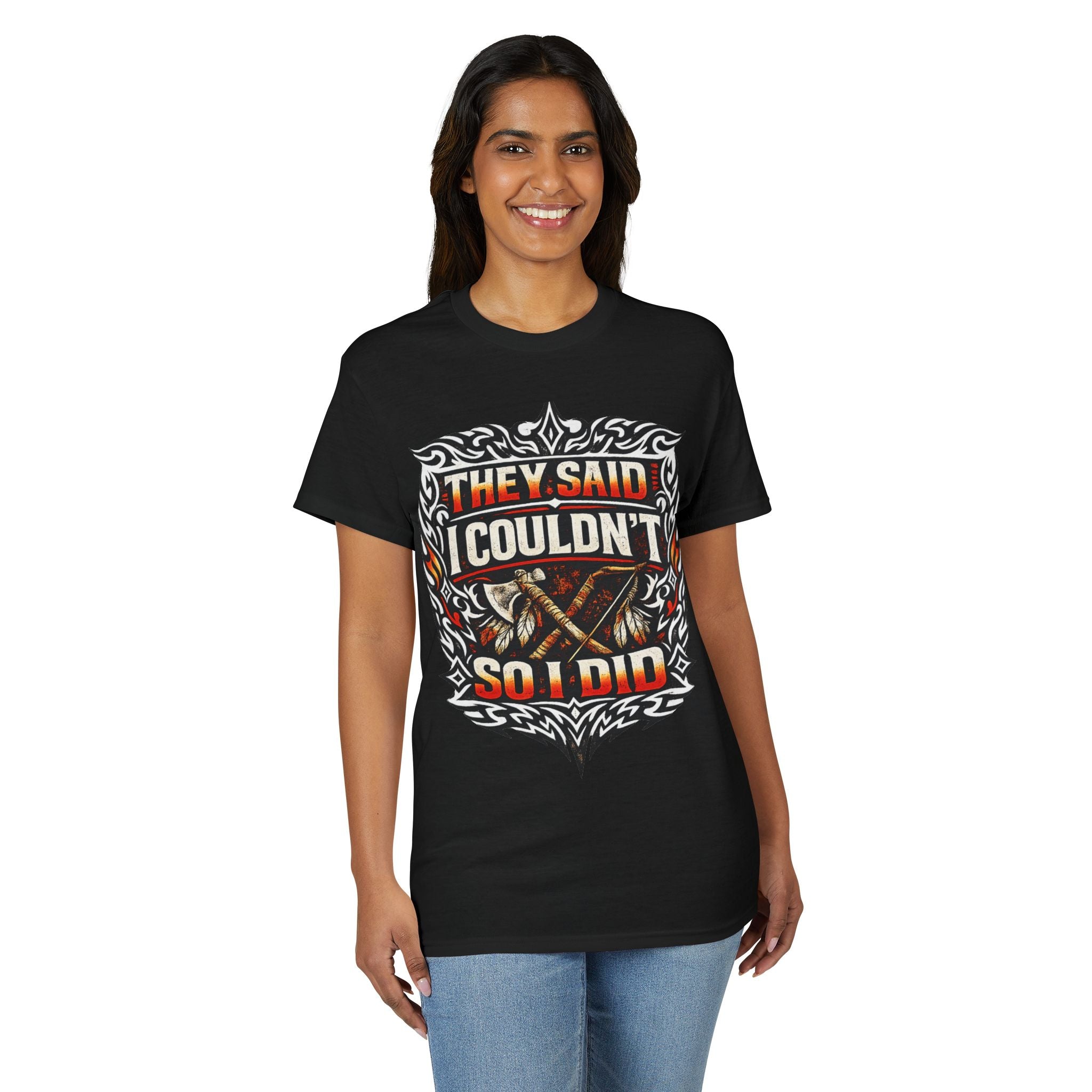 They Said I Couldn't So I Did T-Shirt — Motivational Motorcycle Flames Graphic Tee