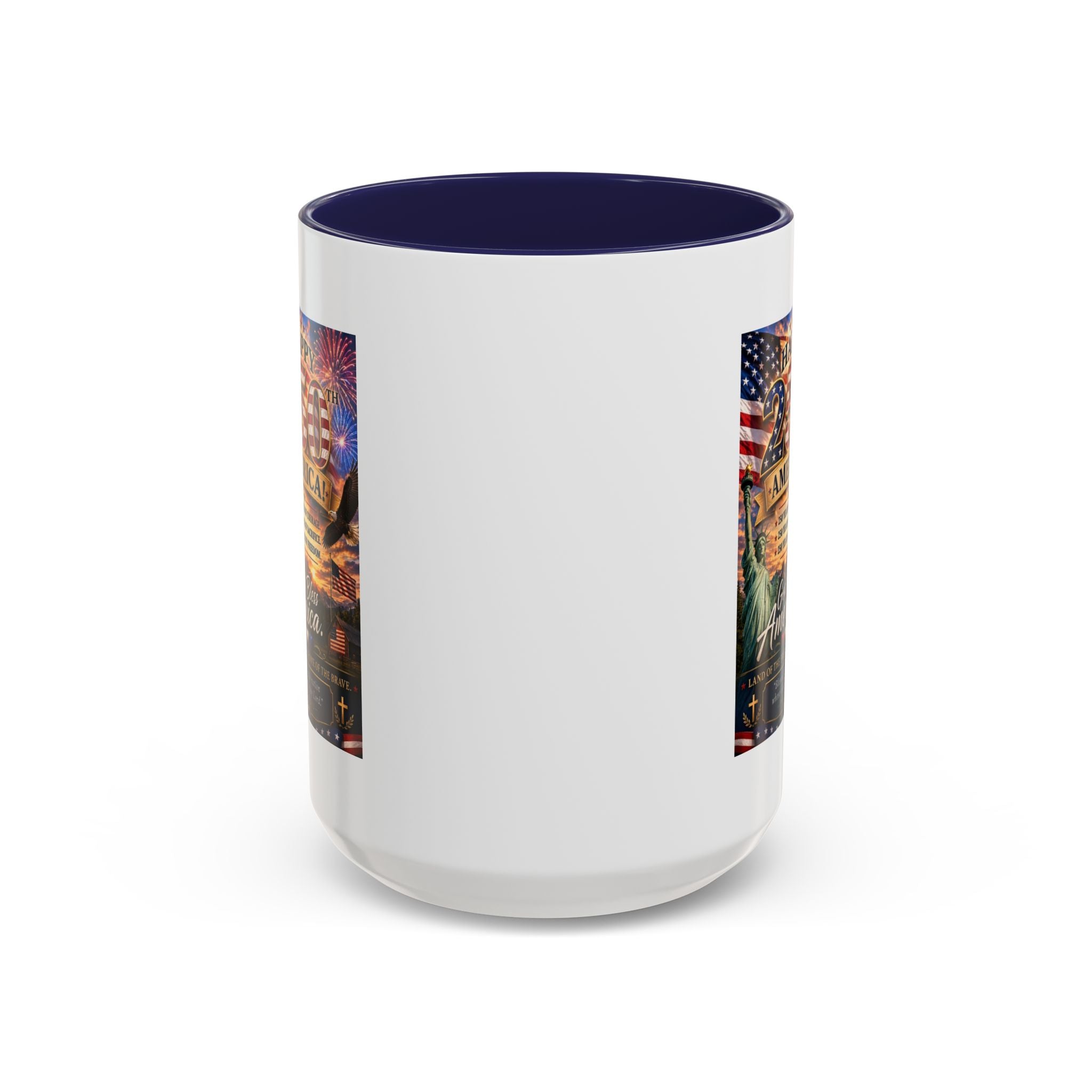 Patriotic Coffee Mug - "Happy 250 America!" Anniversary Design