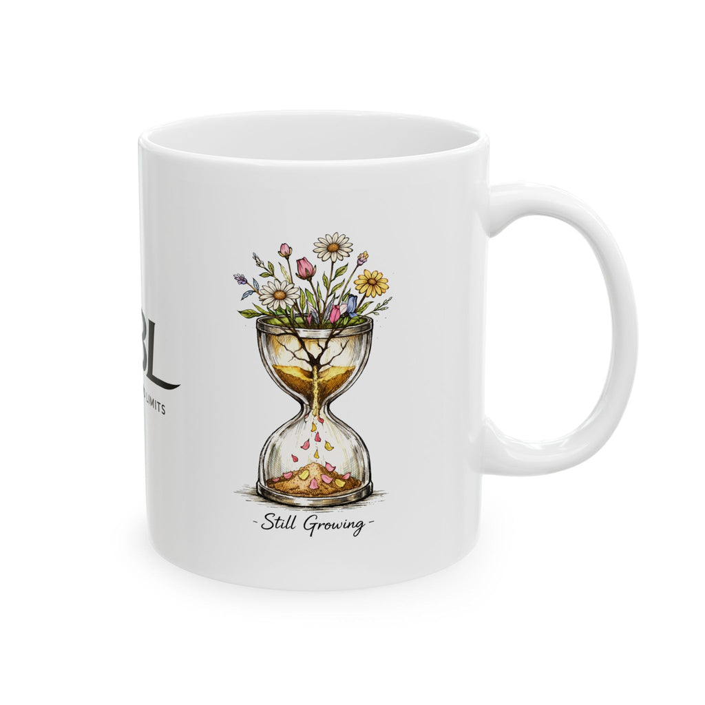 Floral hourglass Ceramic Mug — Day of the Dead Skull Coffee Cup (11oz, 15oz)