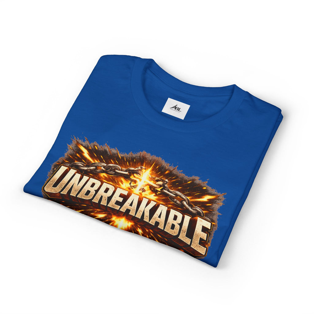 Unbreakable Graphic T‑Shirt — Bold Fireburst Motivational Tee