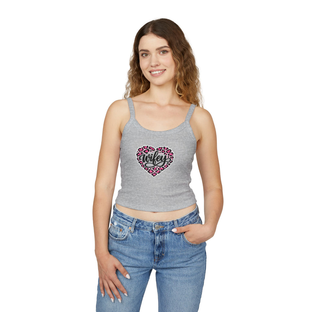 Women's 'Wifey' Leopard Heart Tank Top