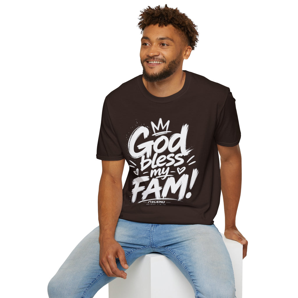 God Bless My Fam T-Shirt — Faith-Based Family Graphic Tee
