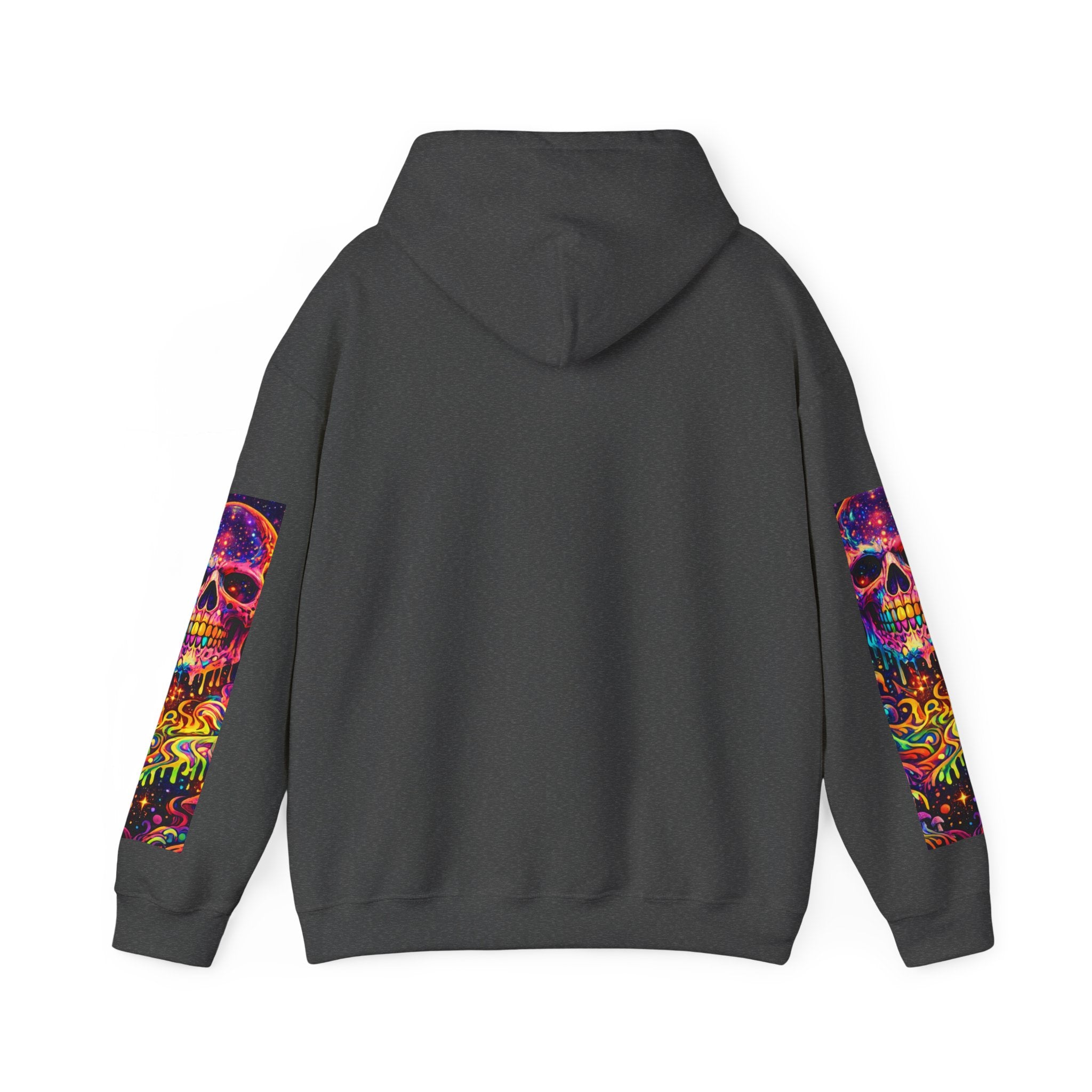 Psychedelic Skull Hoodie – "Faces Beyond Limits" Neon Horror Pullover