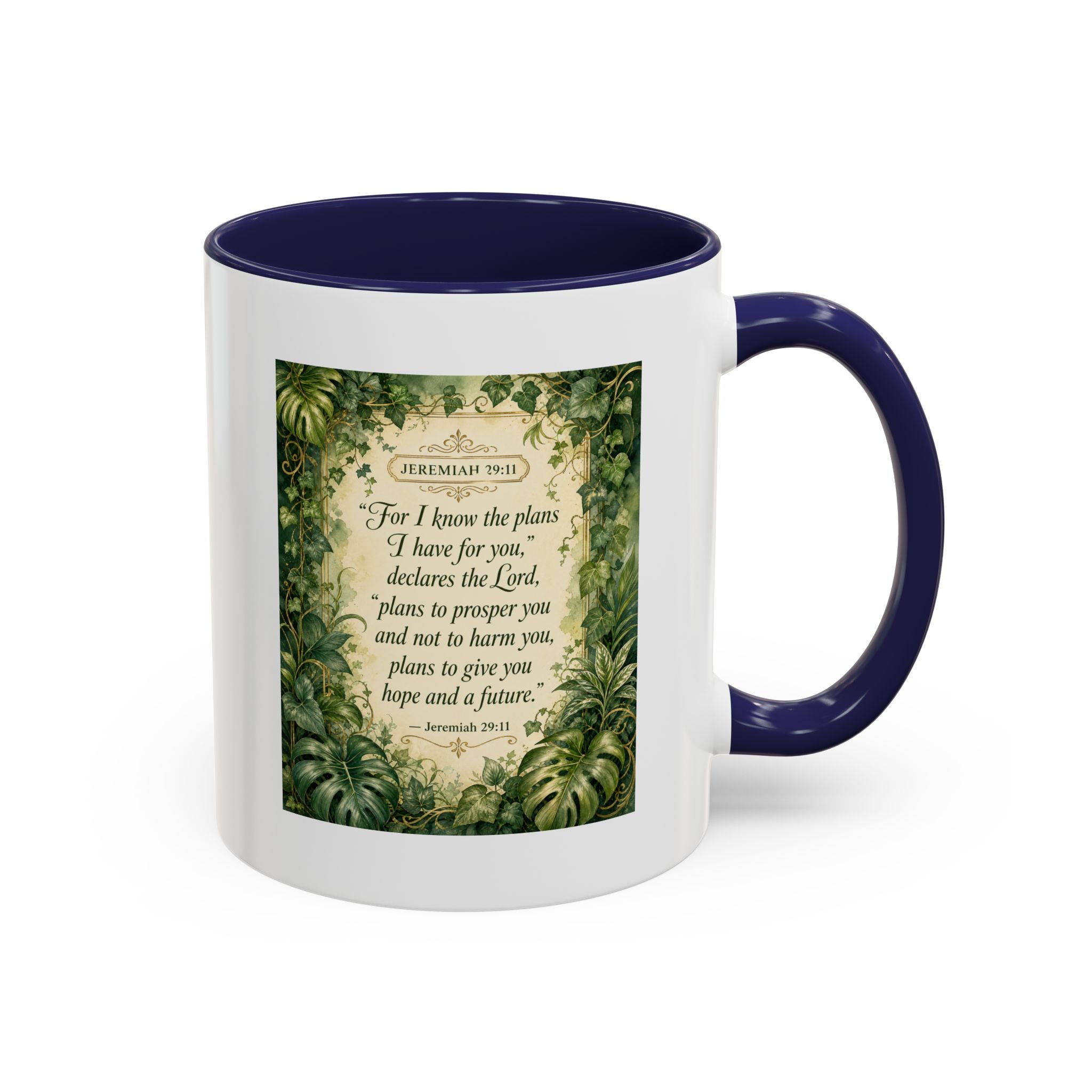Jeremiah 29:11 Inspirational Coffee Mug – Bible Verse Floral Accent (11/15oz)