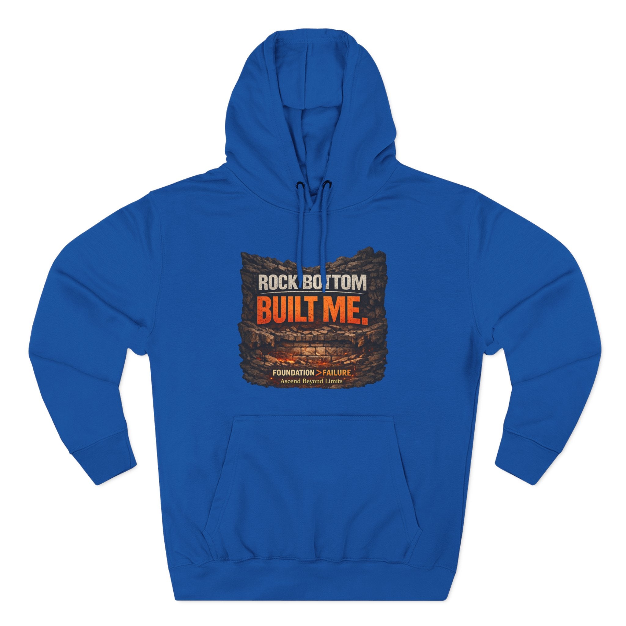 Rock Bottom Built Me Hoodie — Inspirational Recovery Fleece Pullover