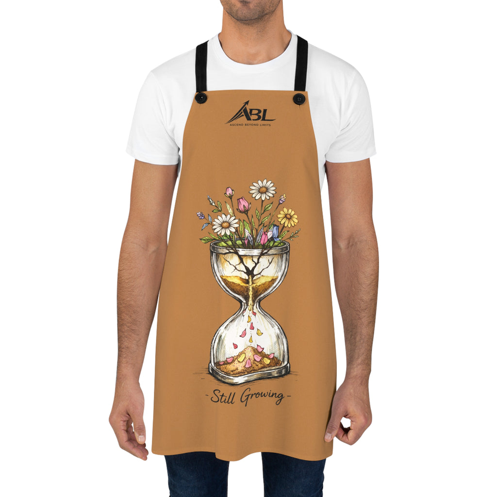 Floral Hourglass Apron — "Still Growing" Kitchen Apron