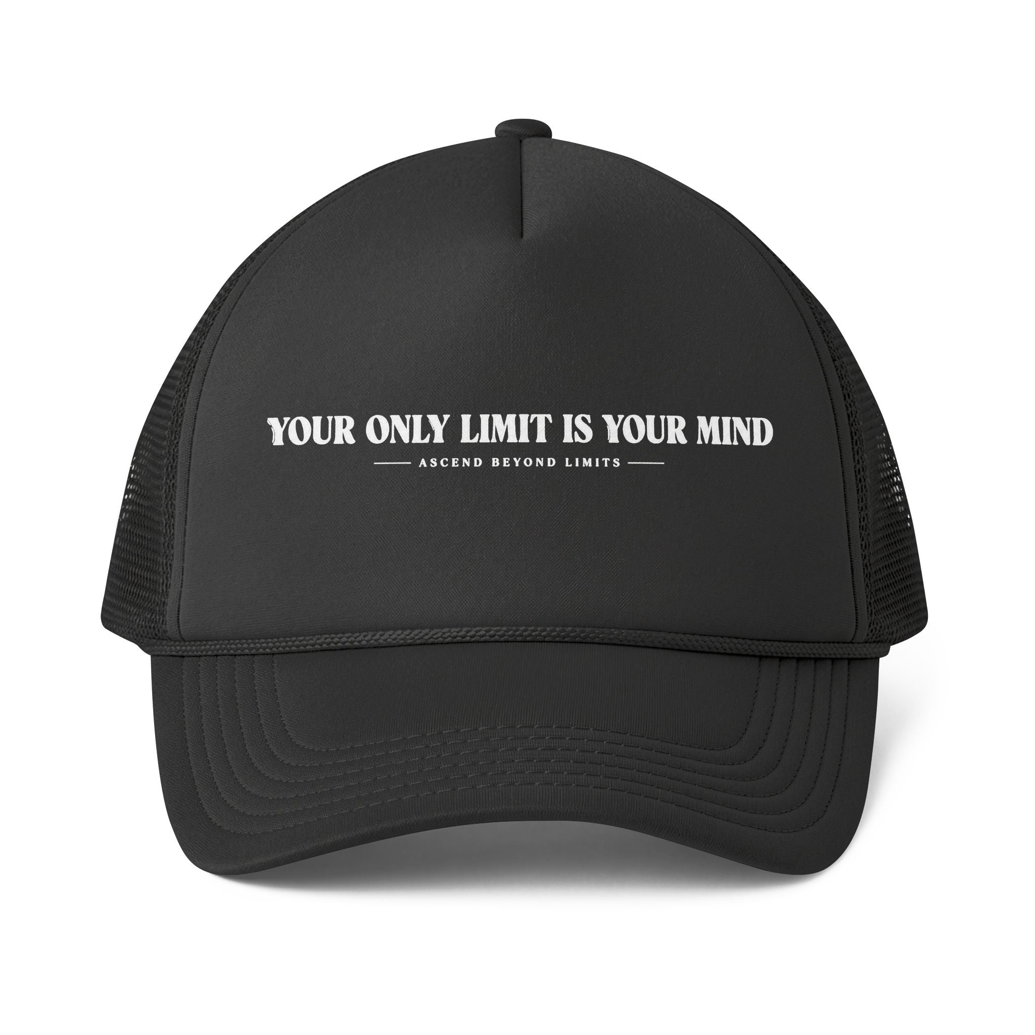 Trucker Cap — "Your Only Limit Is Your Mind" Motivational Mesh-Back Hat
