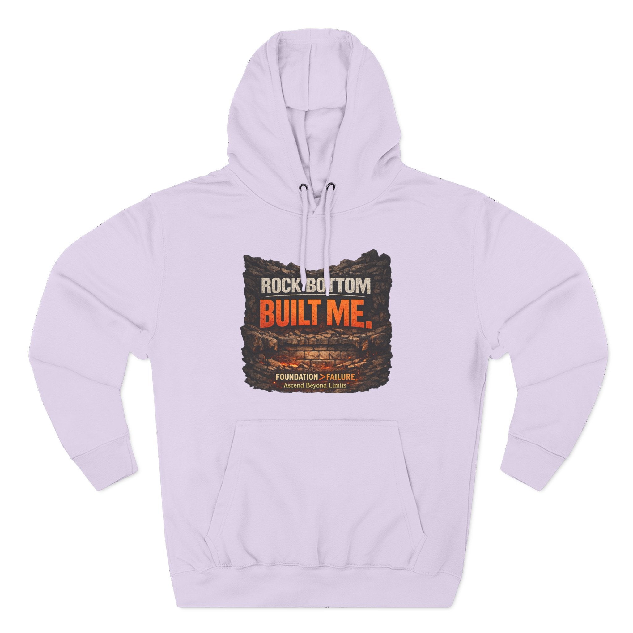 Rock Bottom Built Me Hoodie — Inspirational Recovery Fleece Pullover