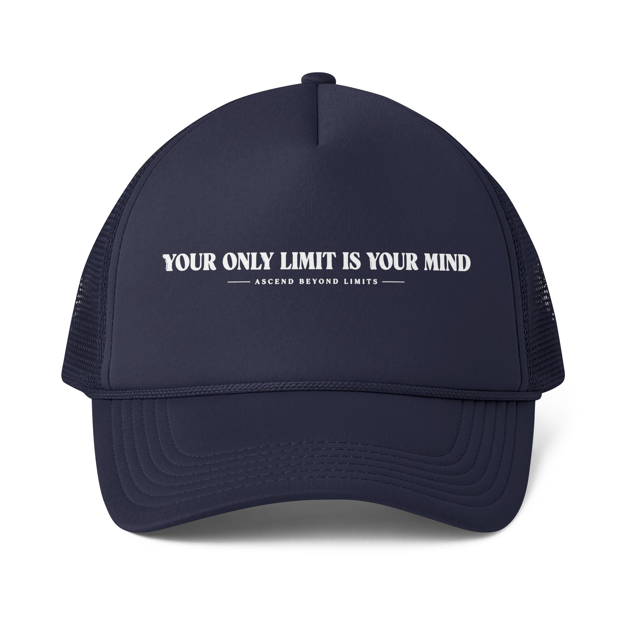 Trucker Cap — "Your Only Limit Is Your Mind" Motivational Mesh-Back Hat