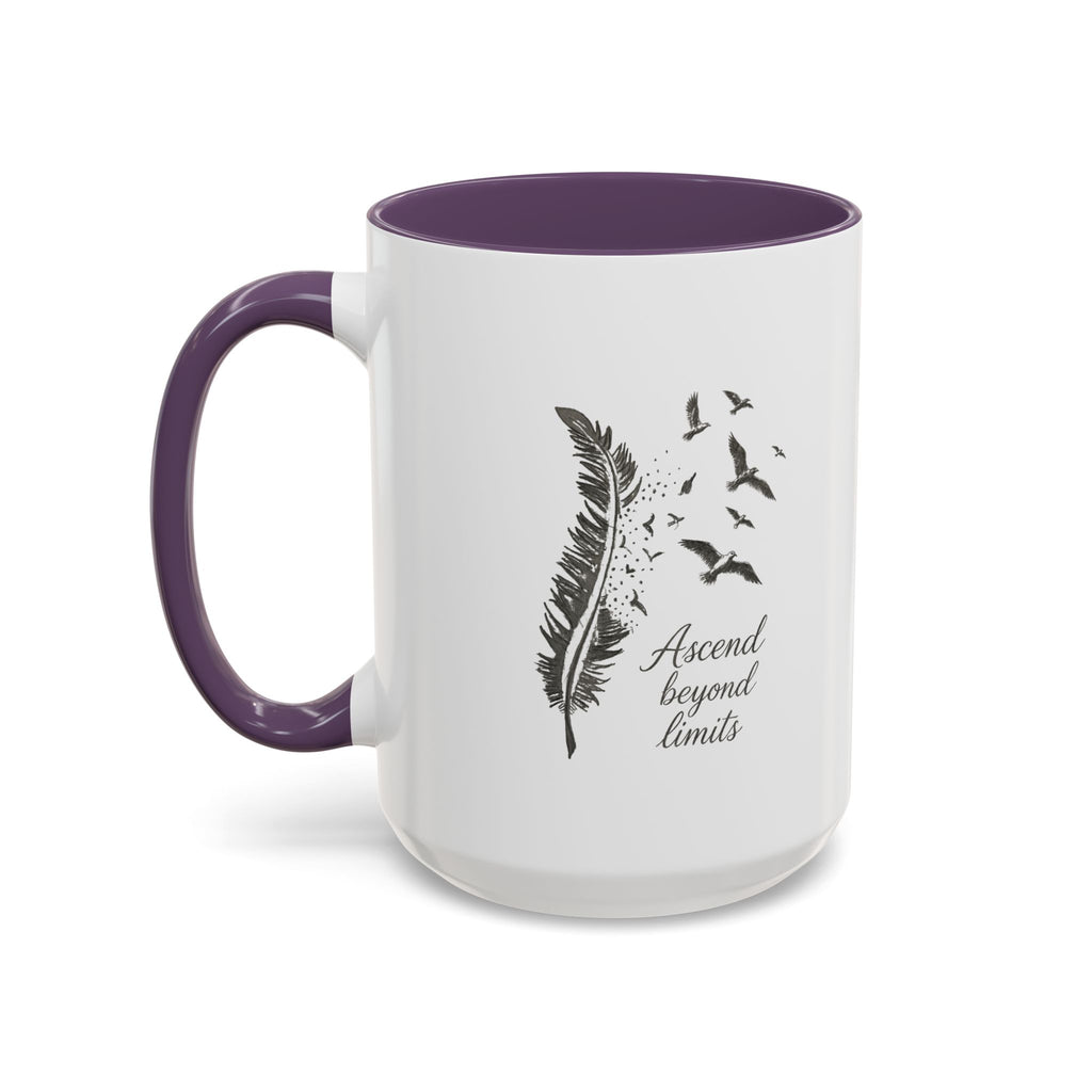 Ascend Beyond Limits- hand sketched feather Coffee-Accent Mug (11/15oz)