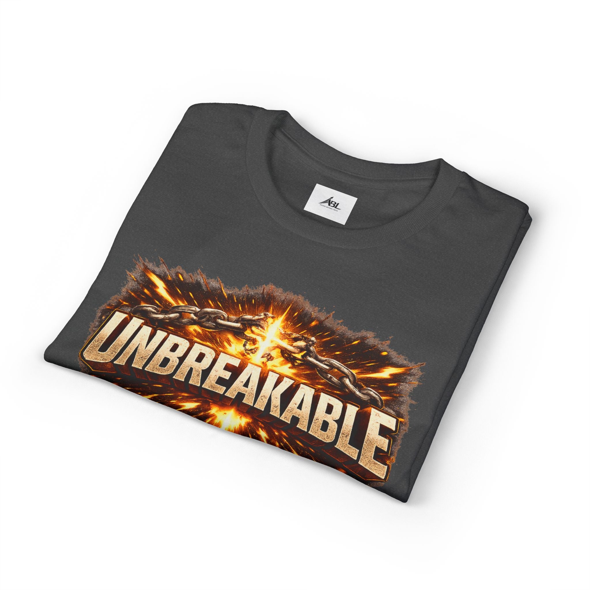 Unbreakable Graphic T‑Shirt — Bold Fireburst Motivational Tee
