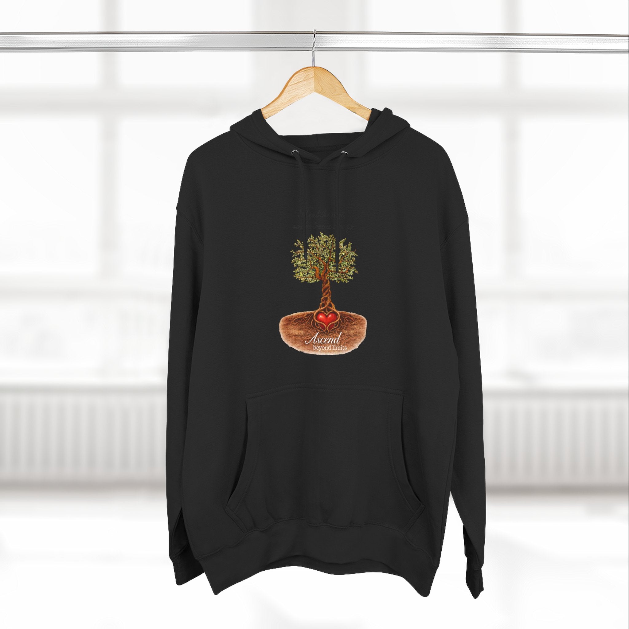 Ascend Beyond Limits Hoodie — 'Heal the Root' Tree Graphic Fleece Hoodie