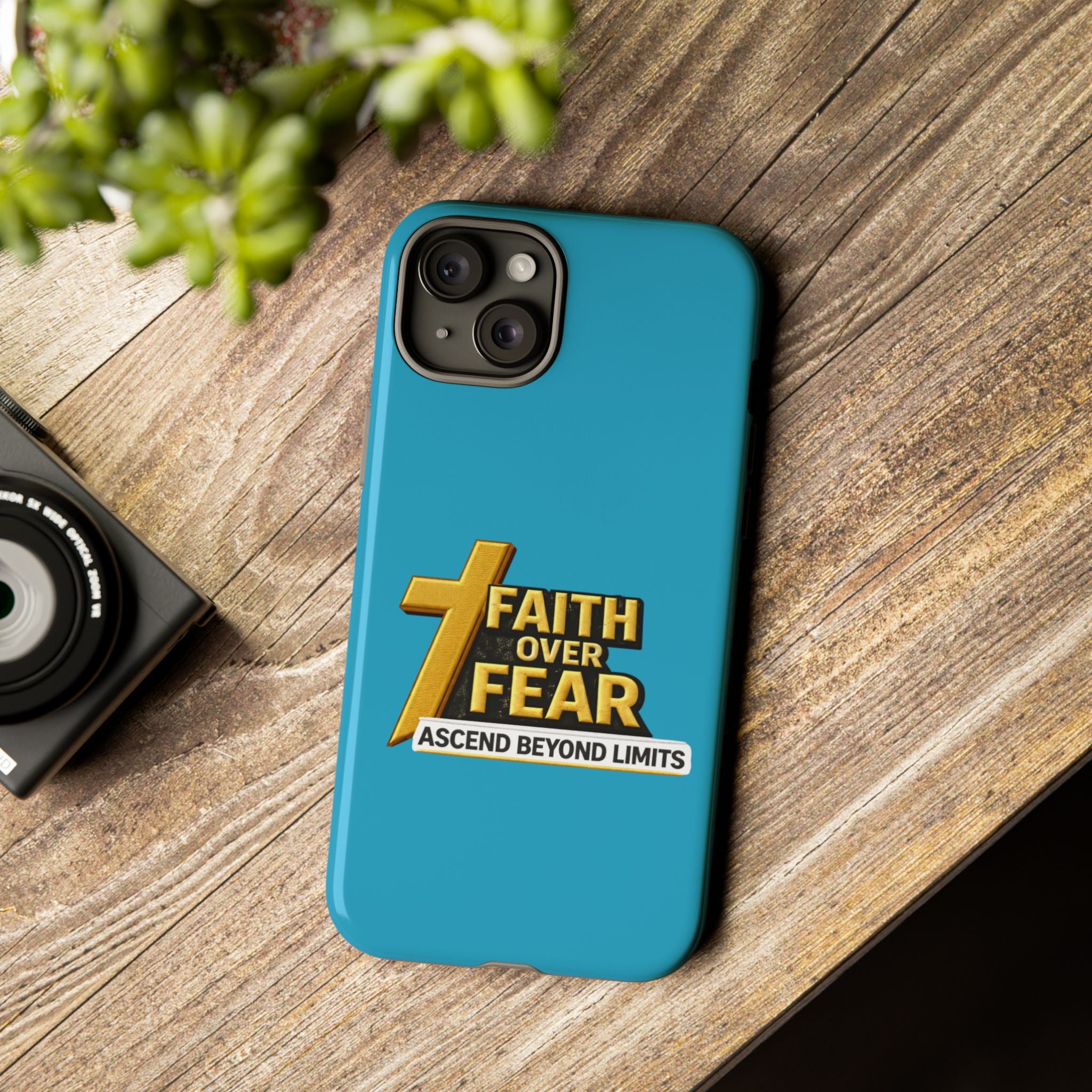 Faith Over Fear Tough Phone Case — "Ascend Beyond Limits" Inspirational Christian Protection