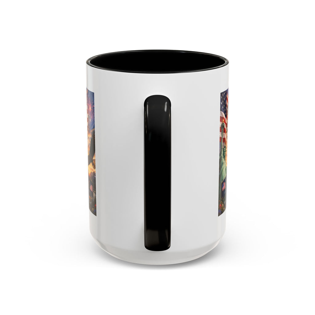 Happy 250th America Coffee Mug — Patriotic Statue of Liberty & Eagle 4th of July Gift