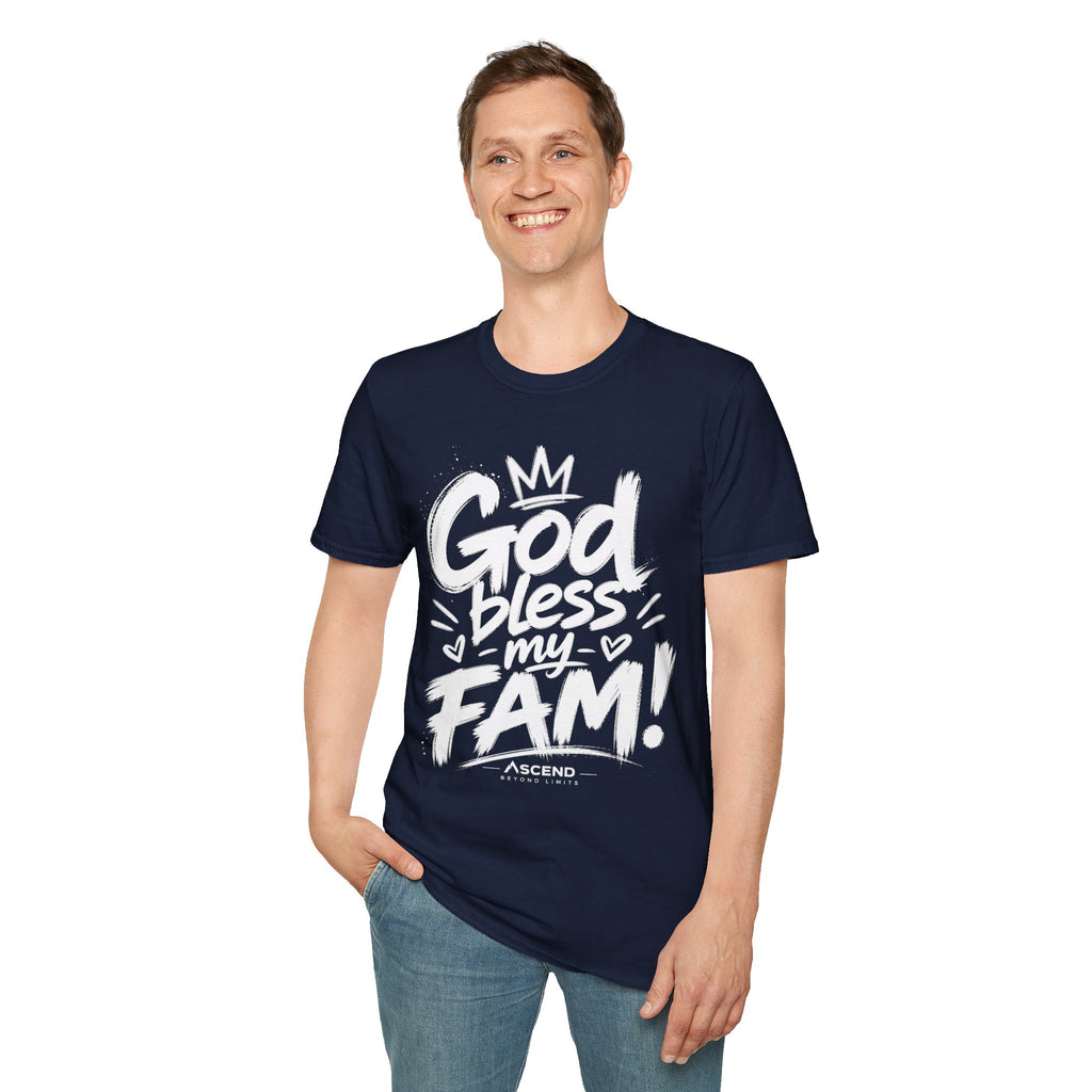 God Bless My Fam T-Shirt — Faith-Based Family Graphic Tee