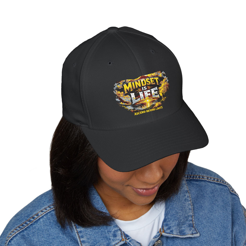 Mindset Is Life Embroidered Baseball Cap — Motivational Hat for Daily Grind & Gifts