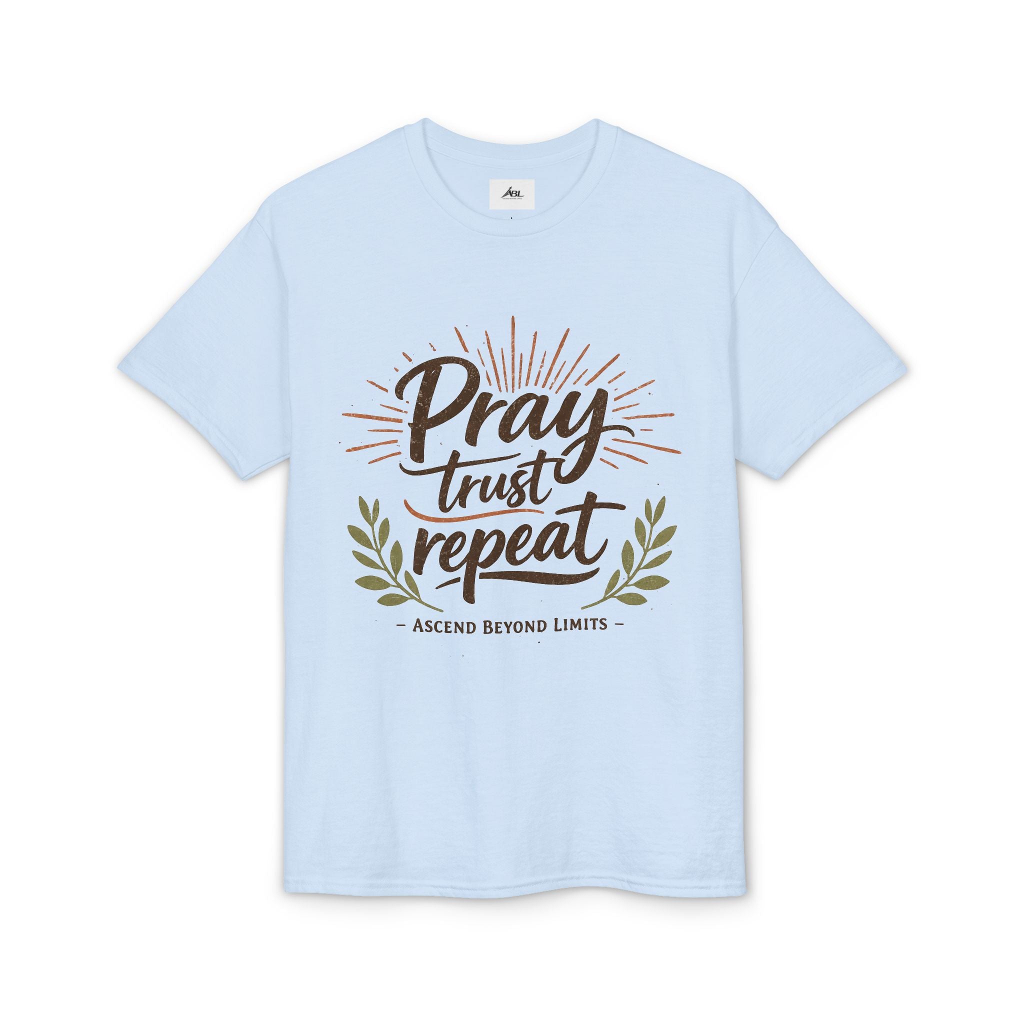Pray Trust Repeat T-Shirt — Inspirational Christian Faith Tee
