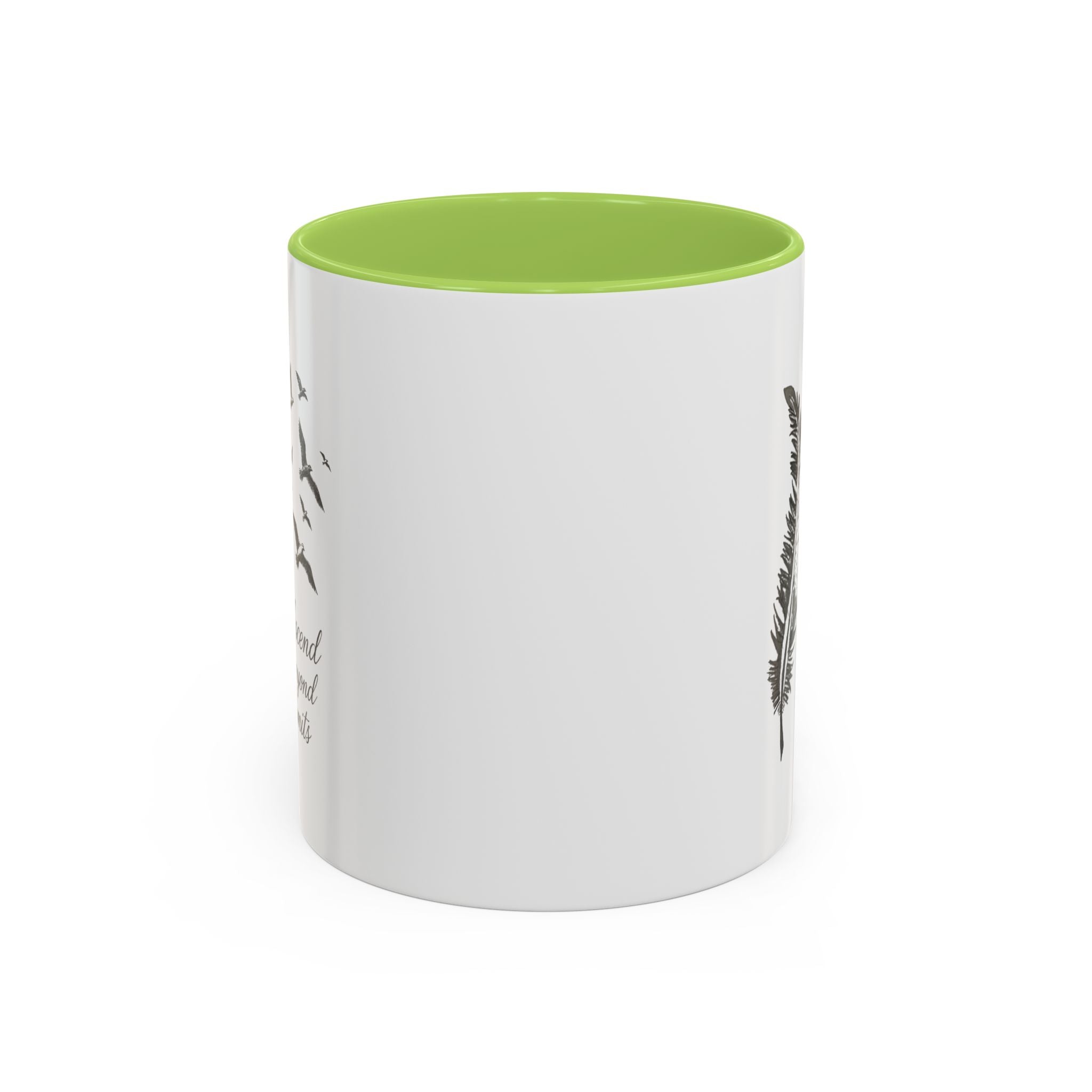 Ascend Beyond Limits- hand sketched feather Coffee-Accent Mug (11/15oz)