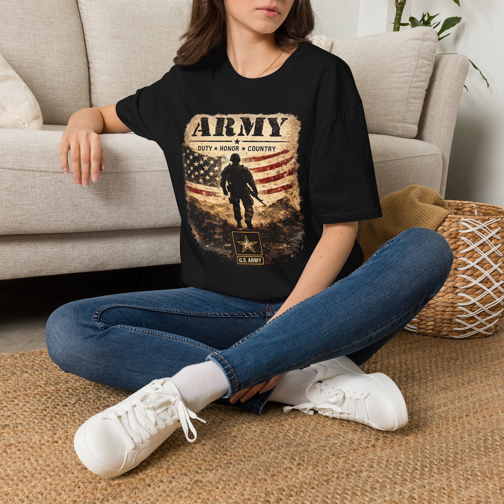 Army Duty • Honor — Patriotic Soldier Flag Tee
