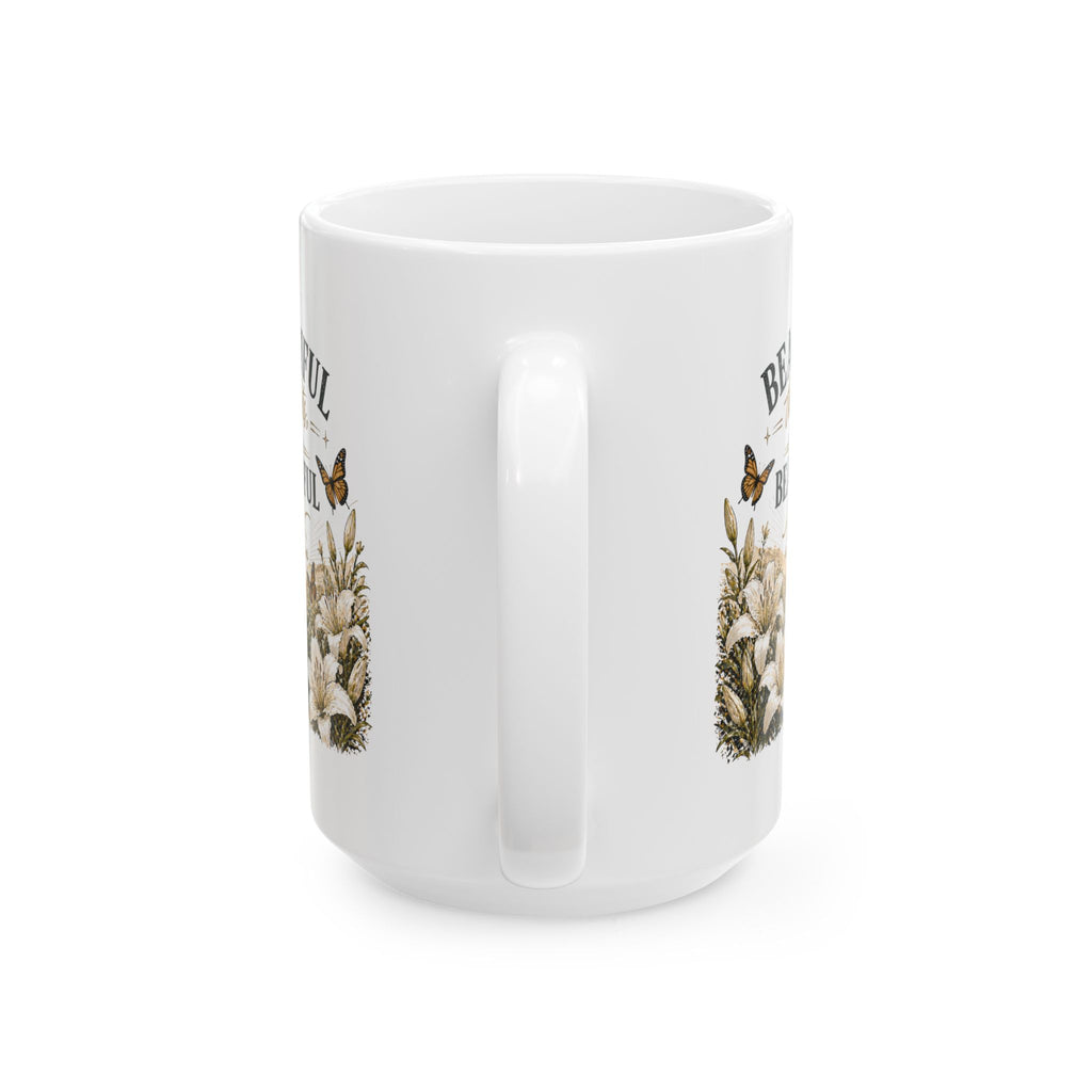 Beautiful Mom Floral Butterfly Ceramic Mug — Inspirational Mother's Day Coffee Cup (11oz/15oz)