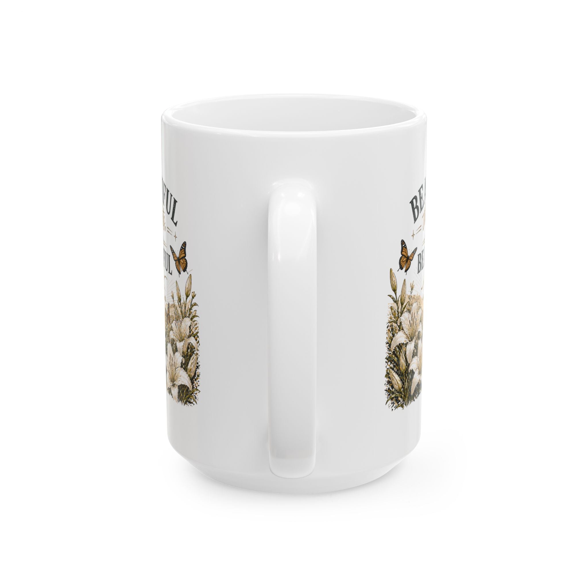 Beautiful Mom Floral Butterfly Ceramic Mug — Inspirational Mother's Day Coffee Cup (11oz/15oz)