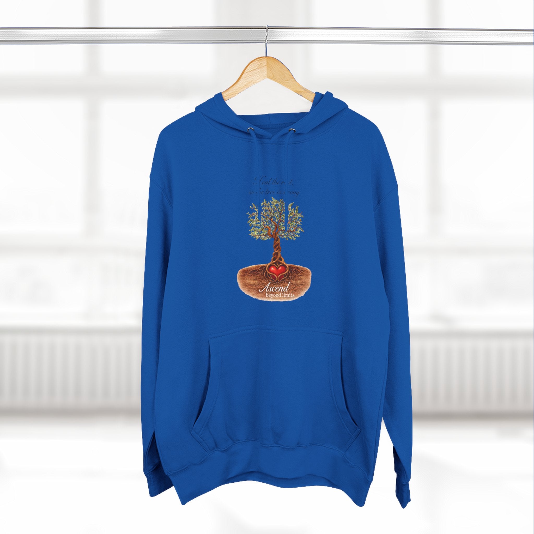 Ascend Beyond Limits Hoodie — 'Heal the Root' Tree Graphic Fleece Hoodie