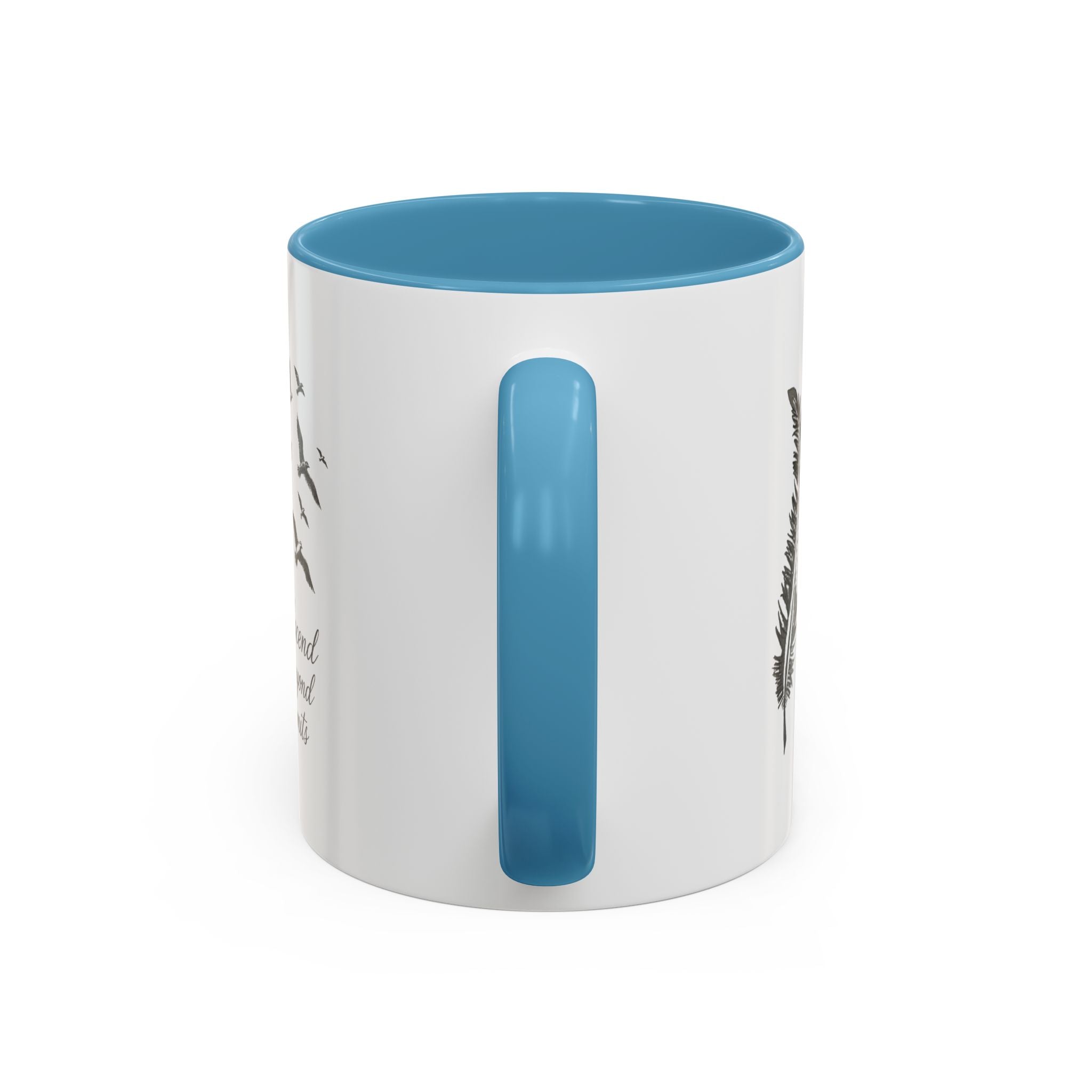 Ascend Beyond Limits- hand sketched feather Coffee-Accent Mug (11/15oz)