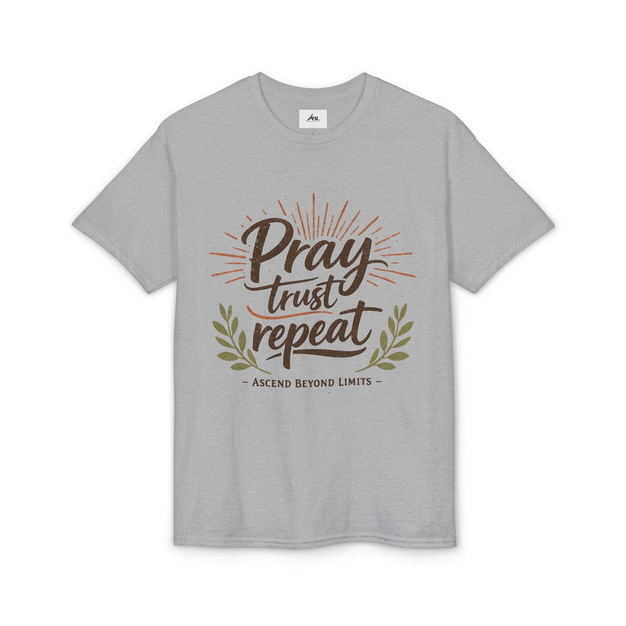 Pray Trust Repeat T-Shirt — Inspirational Christian Faith Tee