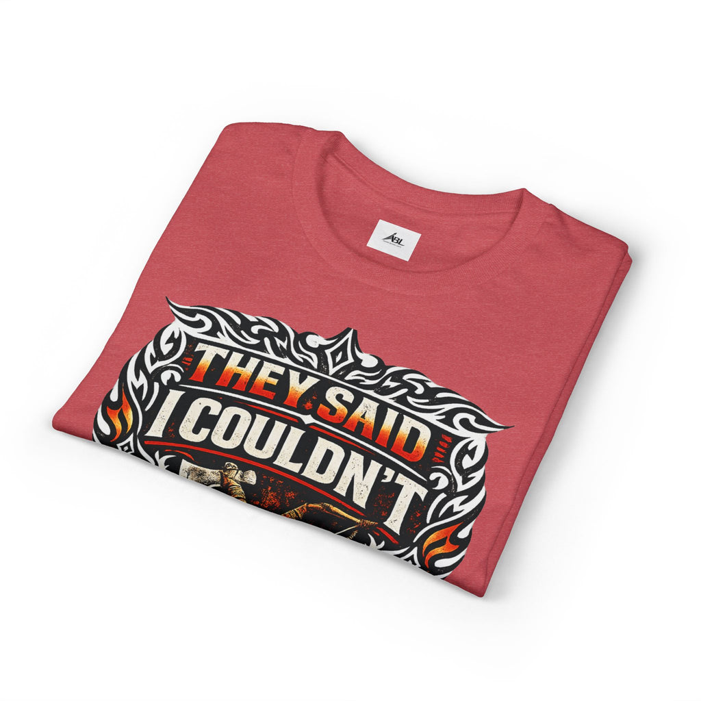 They Said I Couldn't So I Did T-Shirt — Motivational Motorcycle Flames Graphic Tee