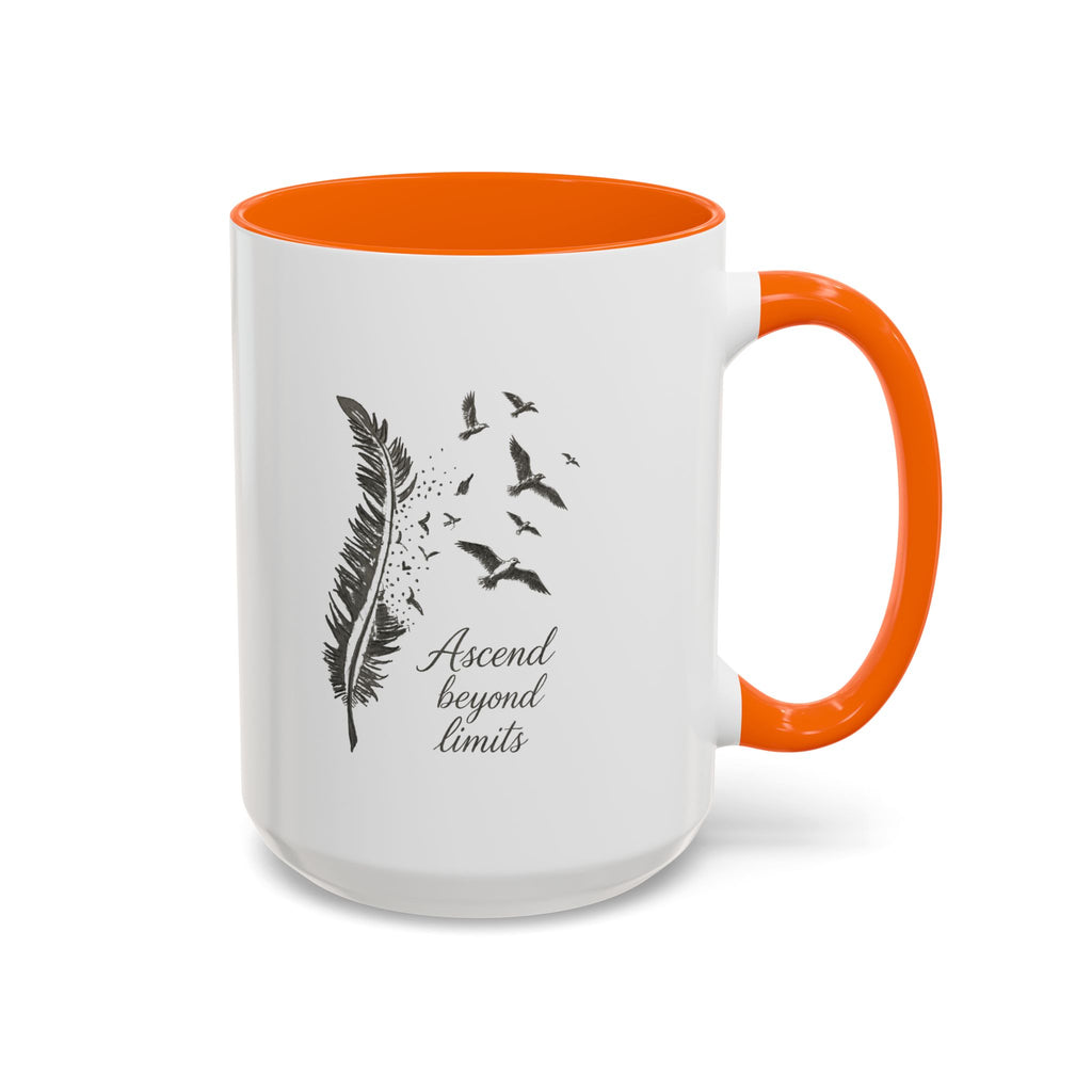 Ascend Beyond Limits- hand sketched feather Coffee-Accent Mug (11/15oz)