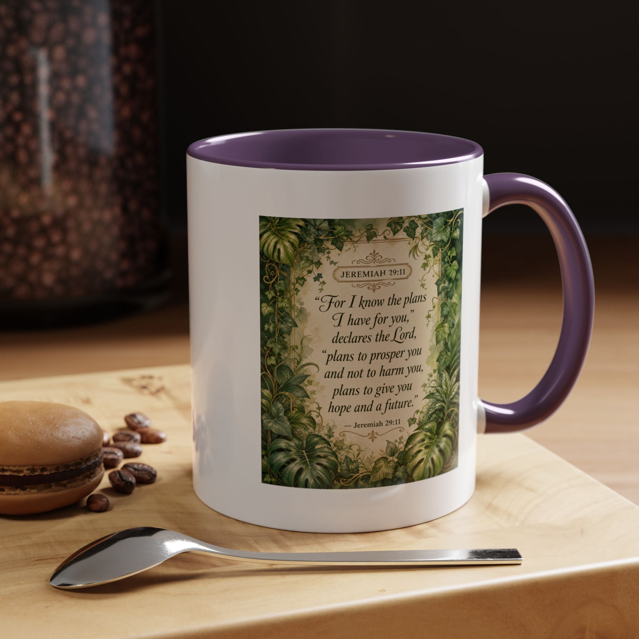 Jeremiah 29:11 Inspirational Coffee Mug – Bible Verse Floral Accent (11/15oz)