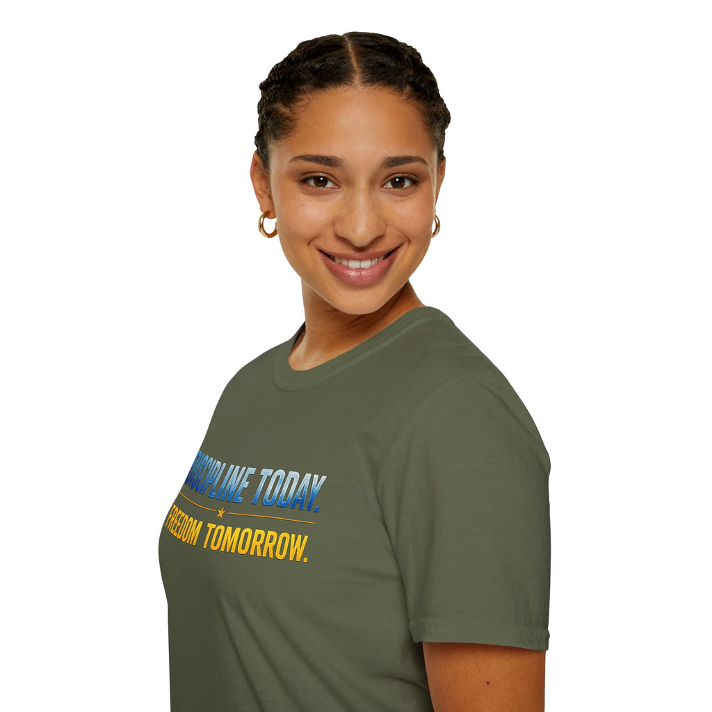 Discipline Today, Freedom Tomorrow T-Shirt — Legacy Mindset Lion Graphic