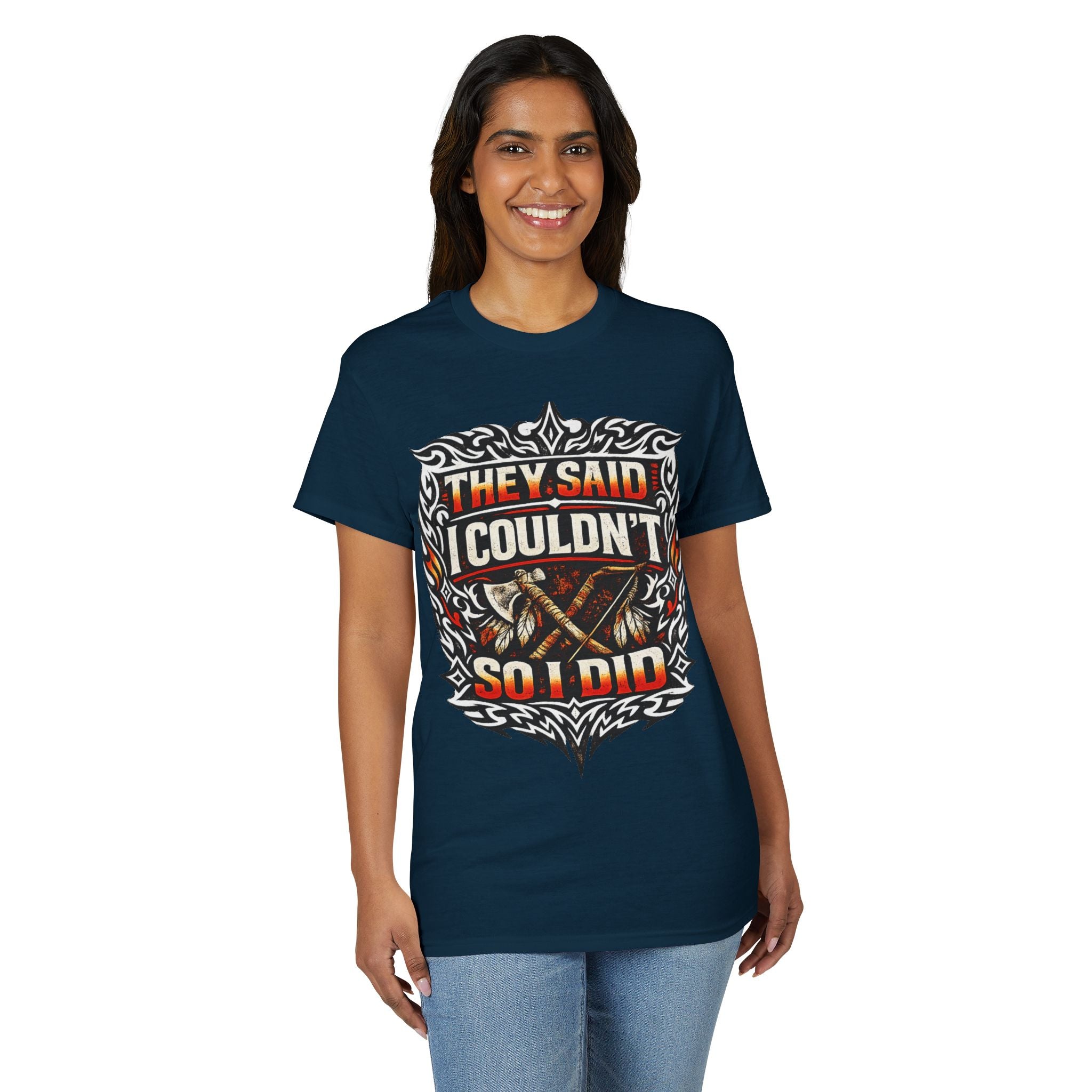 They Said I Couldn't So I Did T-Shirt — Motivational Motorcycle Flames Graphic Tee