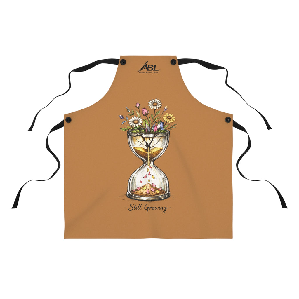Floral Hourglass Apron — "Still Growing" Kitchen Apron