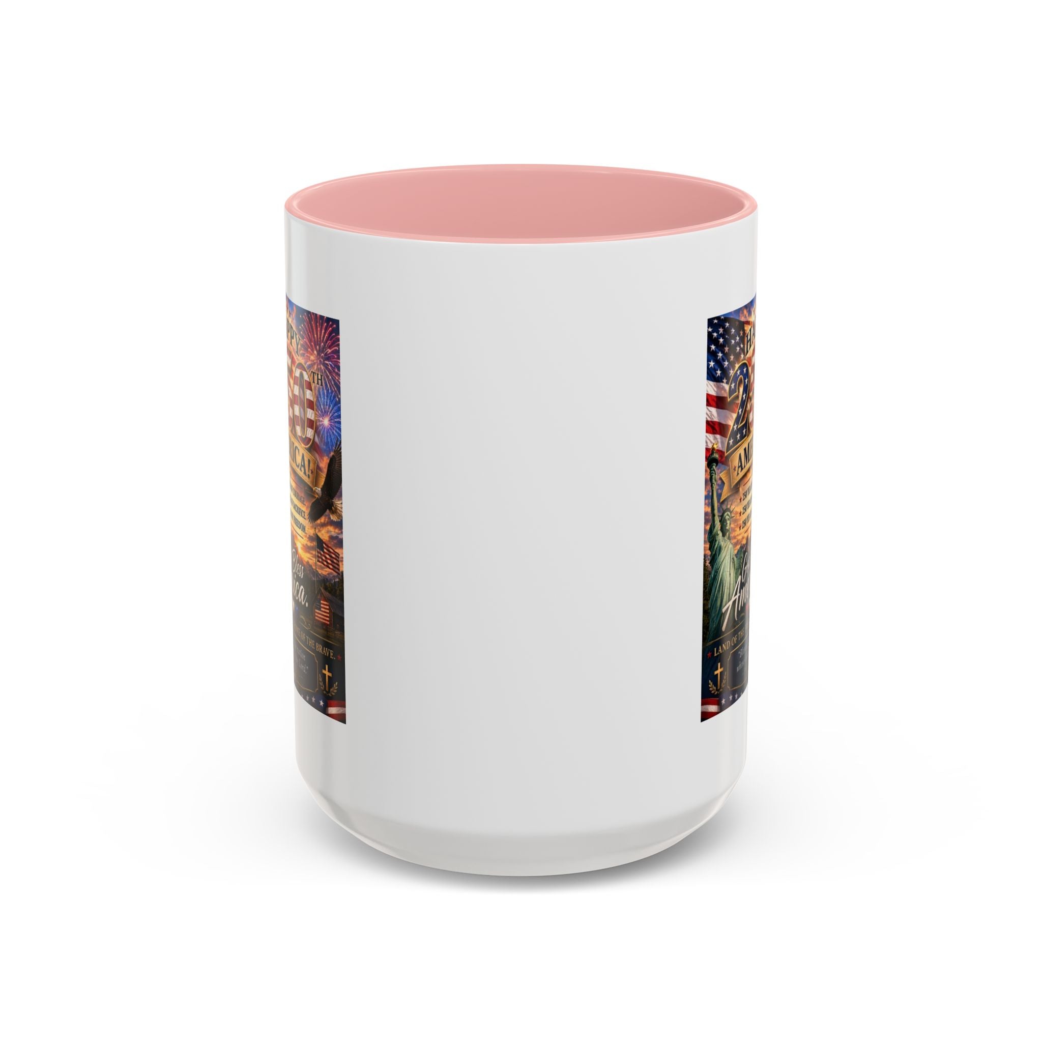 Patriotic Coffee Mug - "Happy 250 America!" Anniversary Design