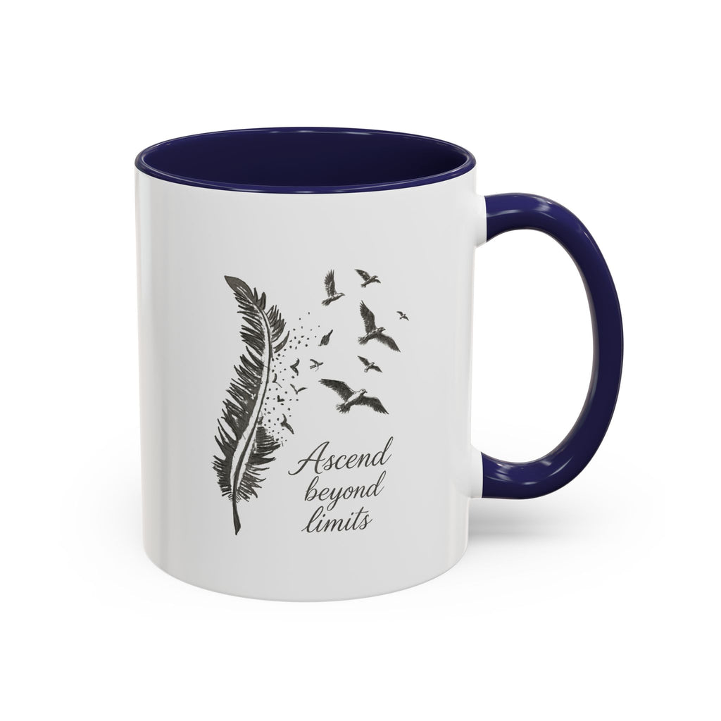 Ascend Beyond Limits- hand sketched feather Coffee-Accent Mug (11/15oz)