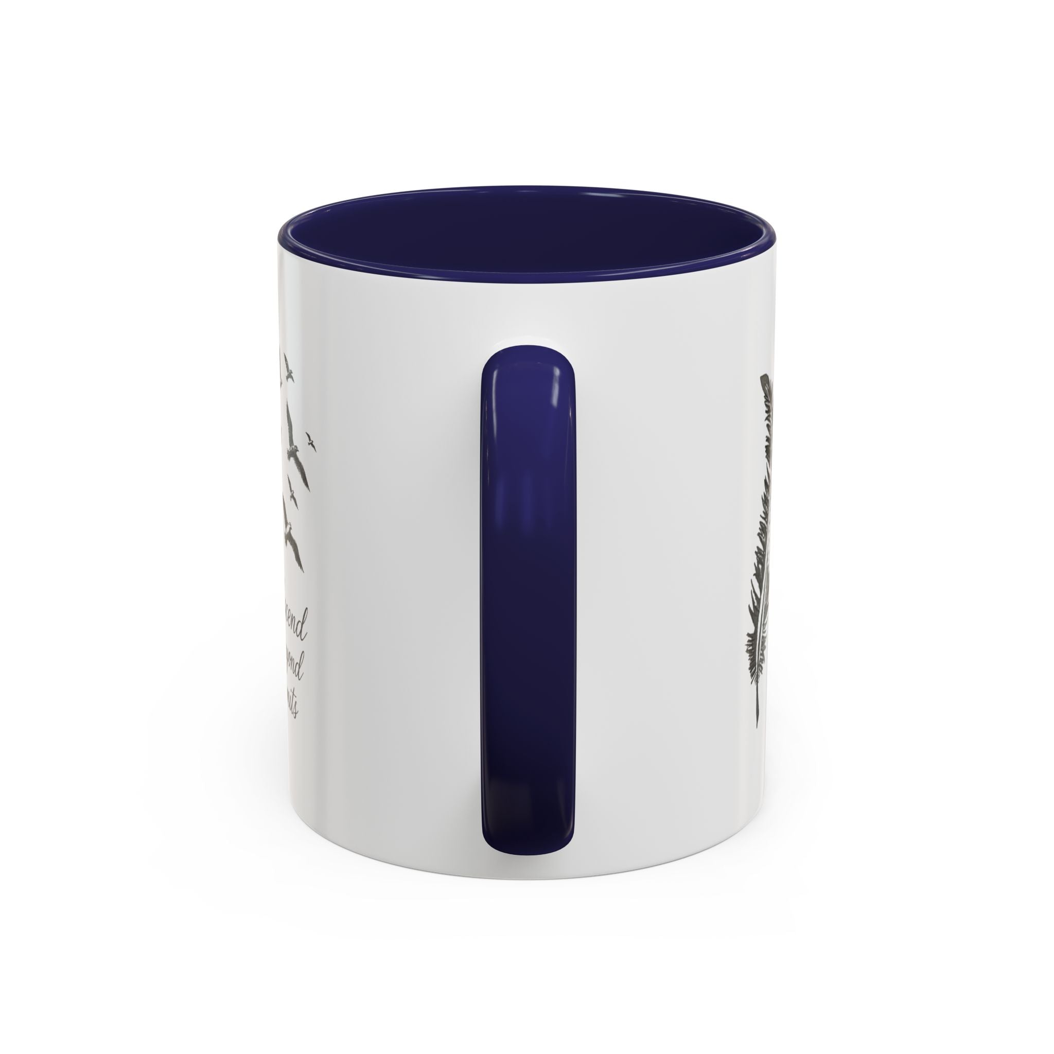 Ascend Beyond Limits- hand sketched feather Coffee-Accent Mug (11/15oz)