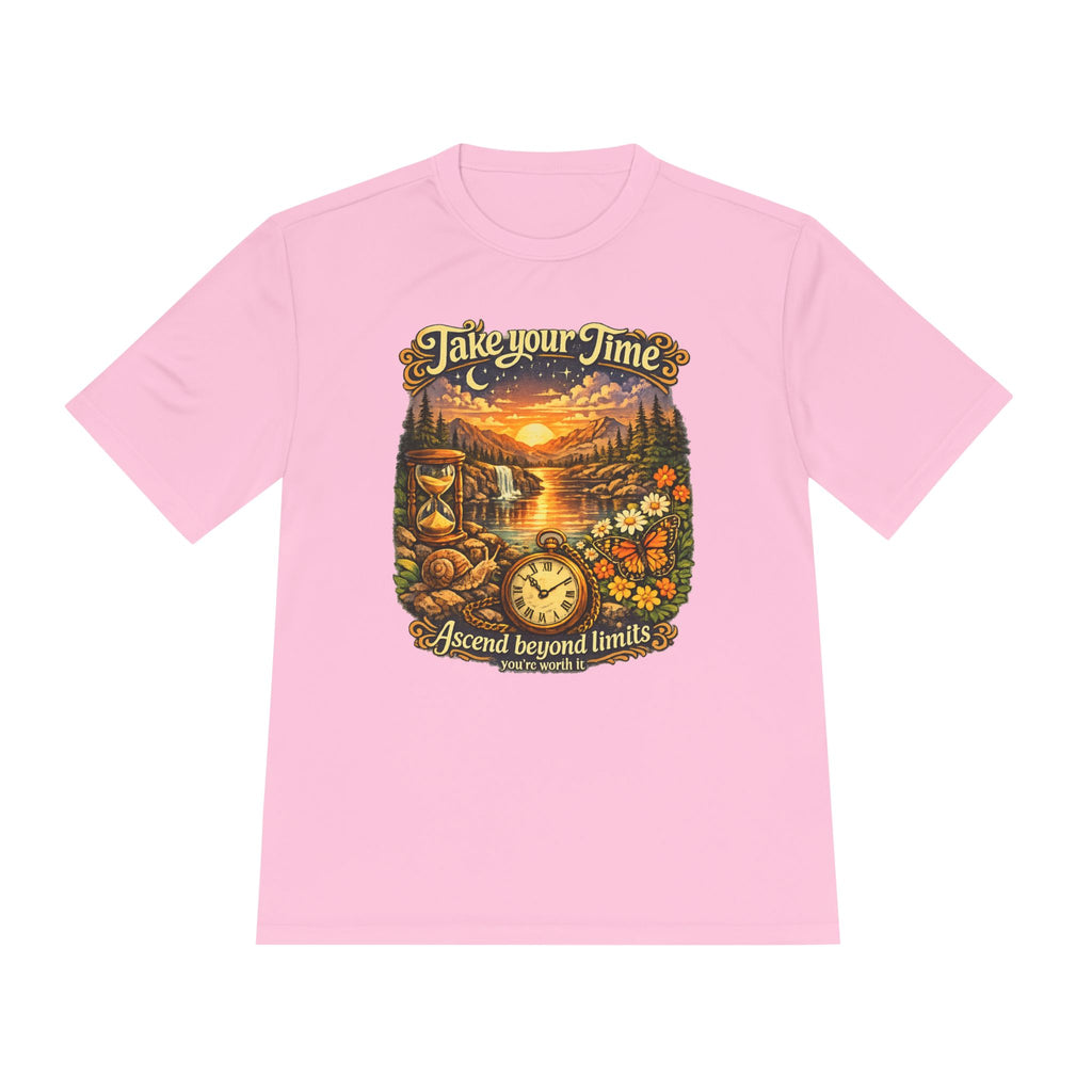 Take Your Time Scenic Tee — 'Take Your Time, Ascend Beyond Limits' Relaxed Vintage Nature Shirt