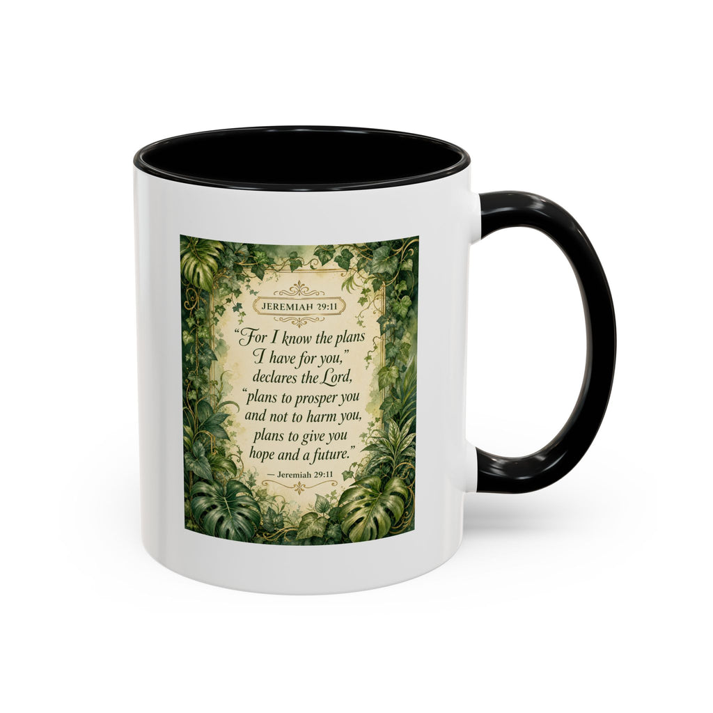 Jeremiah 29:11 Inspirational Coffee Mug – Bible Verse Floral Accent (11/15oz)