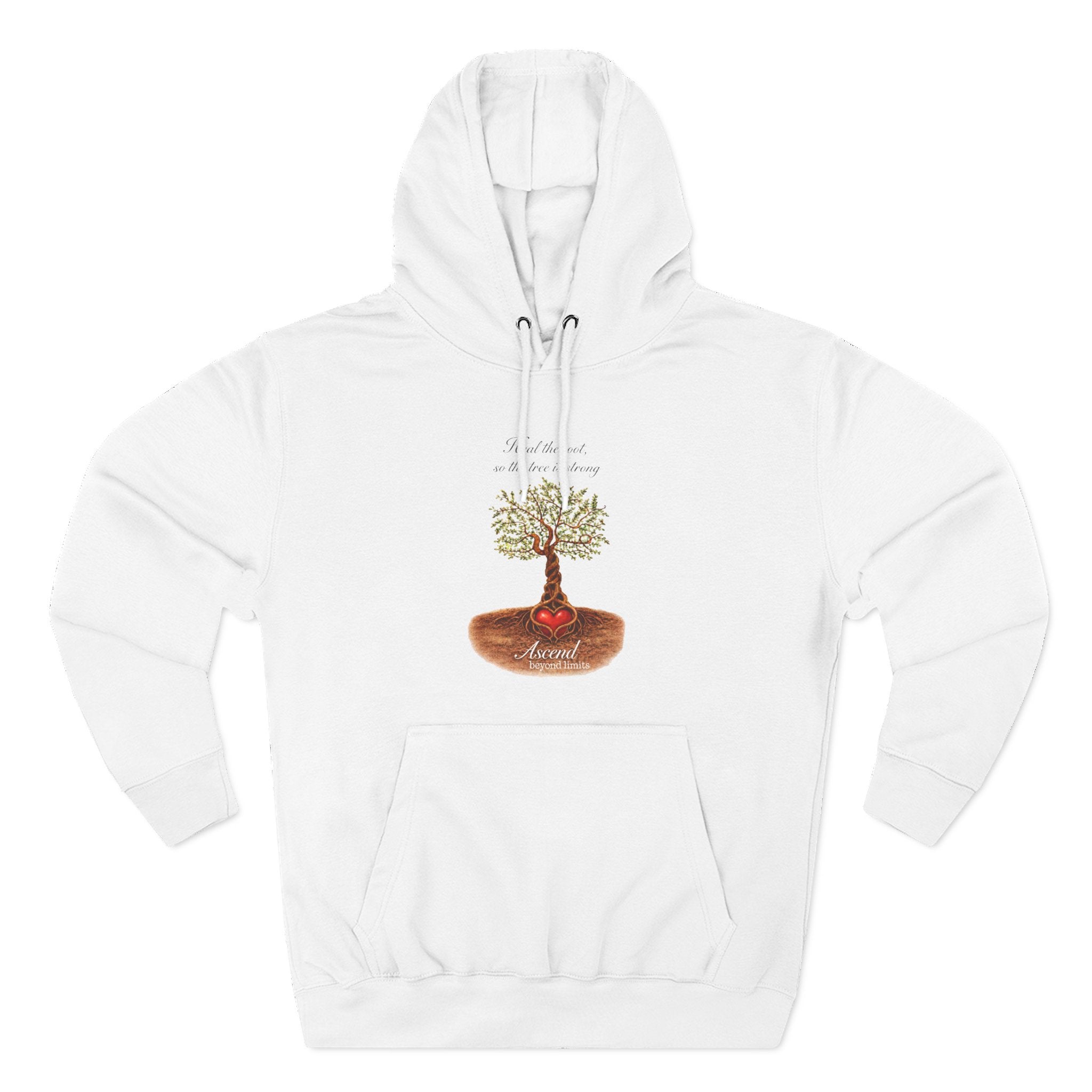 Ascend Beyond Limits Hoodie — 'Heal the Root' Tree Graphic Fleece Hoodie