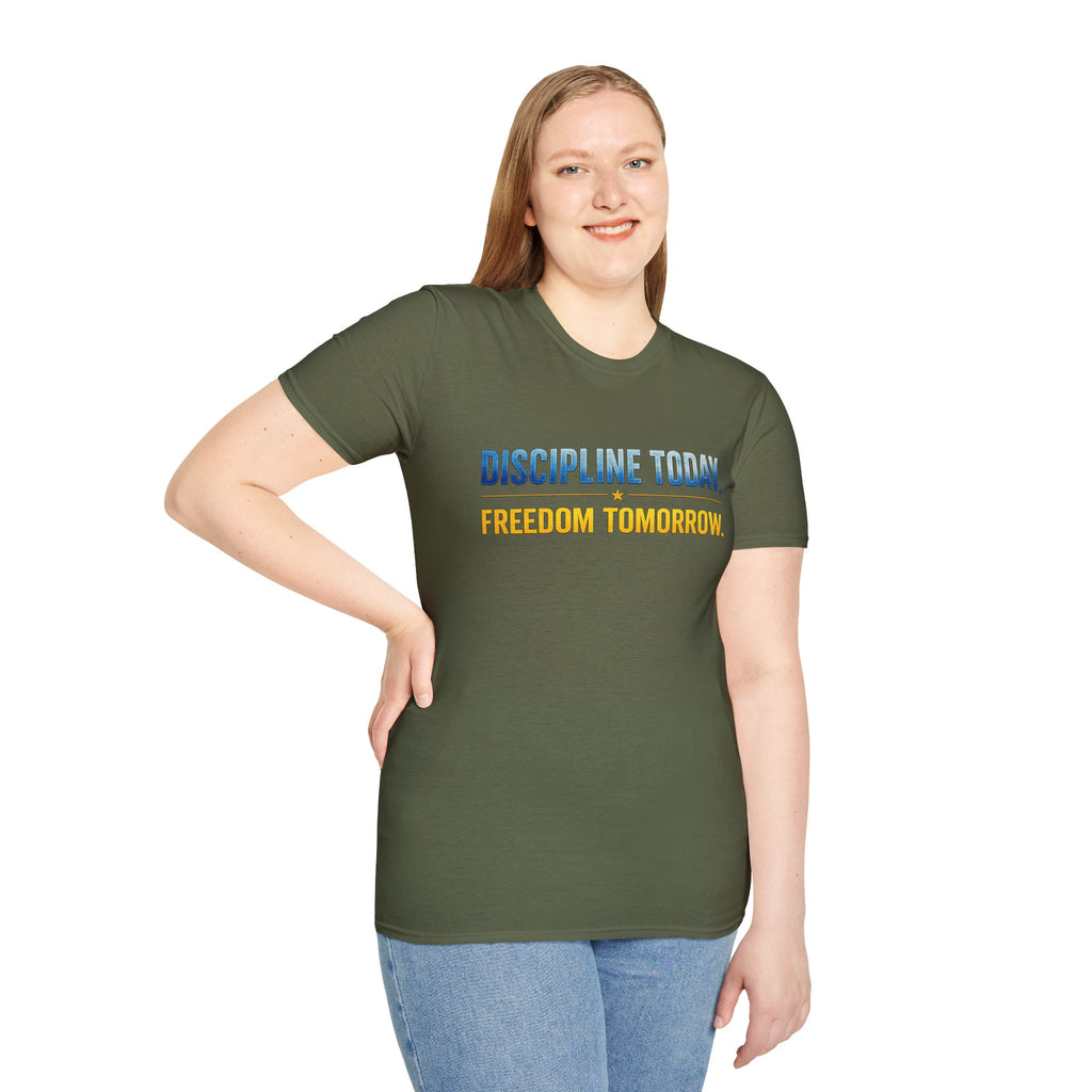 Discipline Today, Freedom Tomorrow T-Shirt — Legacy Mindset Lion Graphic