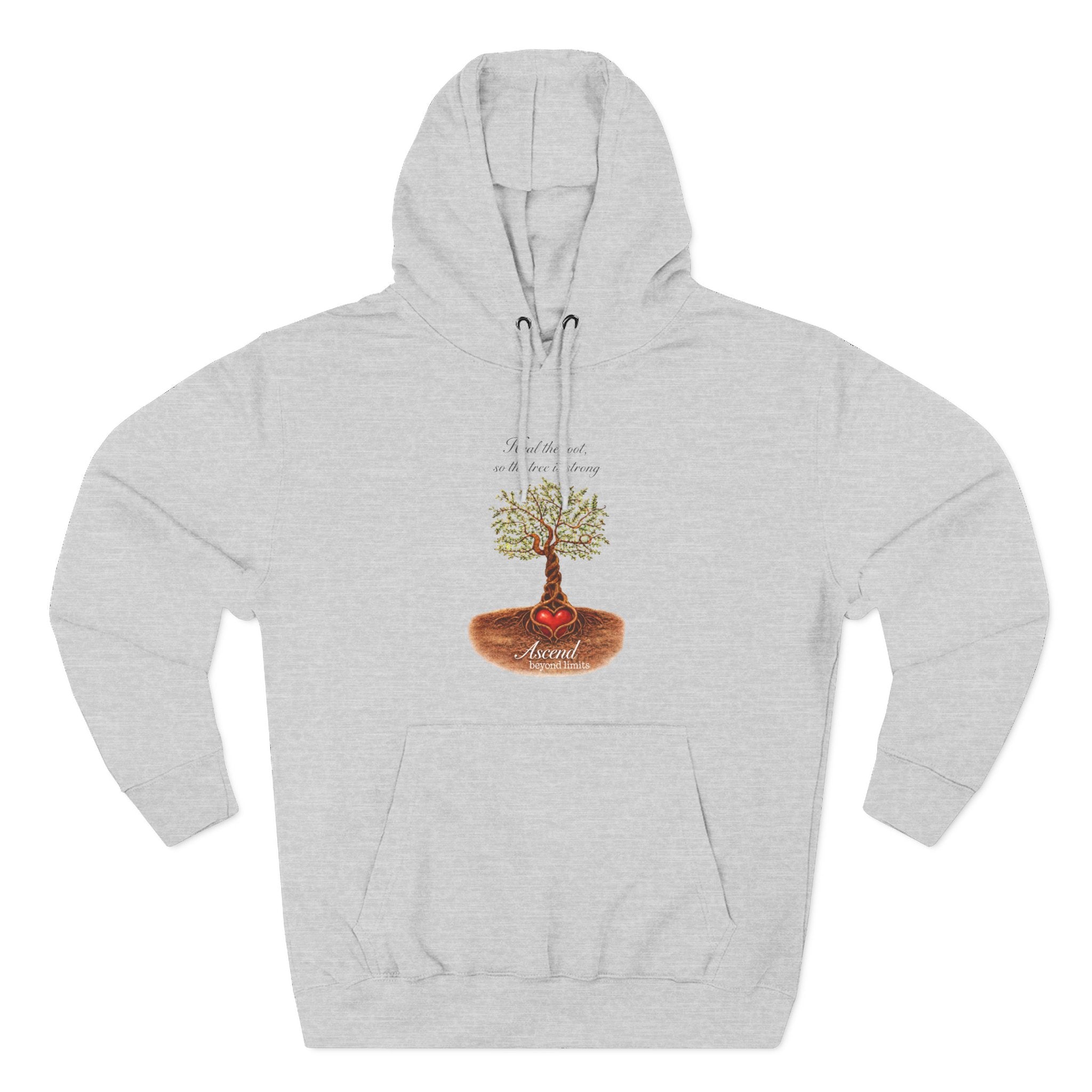 Ascend Beyond Limits Hoodie — 'Heal the Root' Tree Graphic Fleece Hoodie