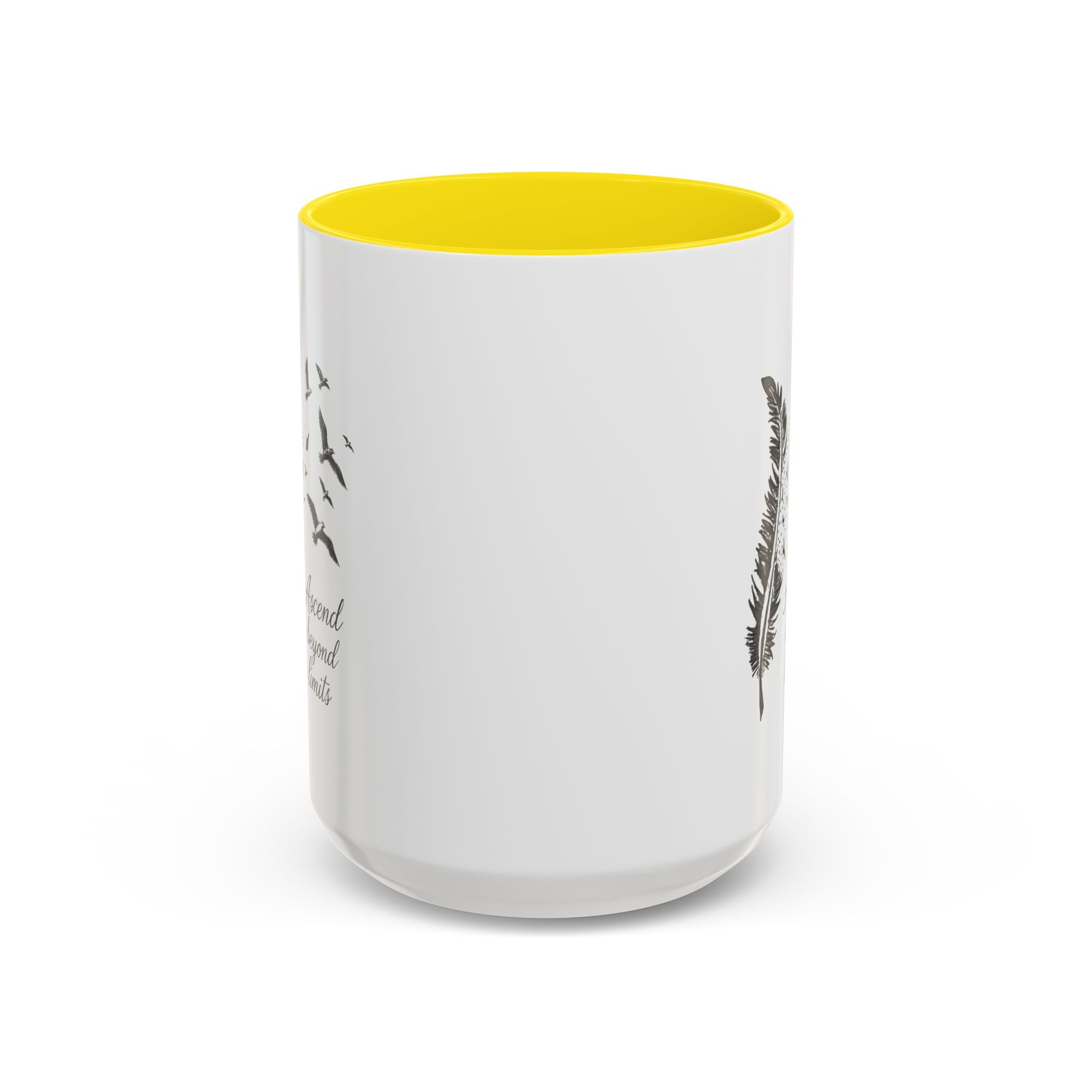 Ascend Beyond Limits- hand sketched feather Coffee-Accent Mug (11/15oz)